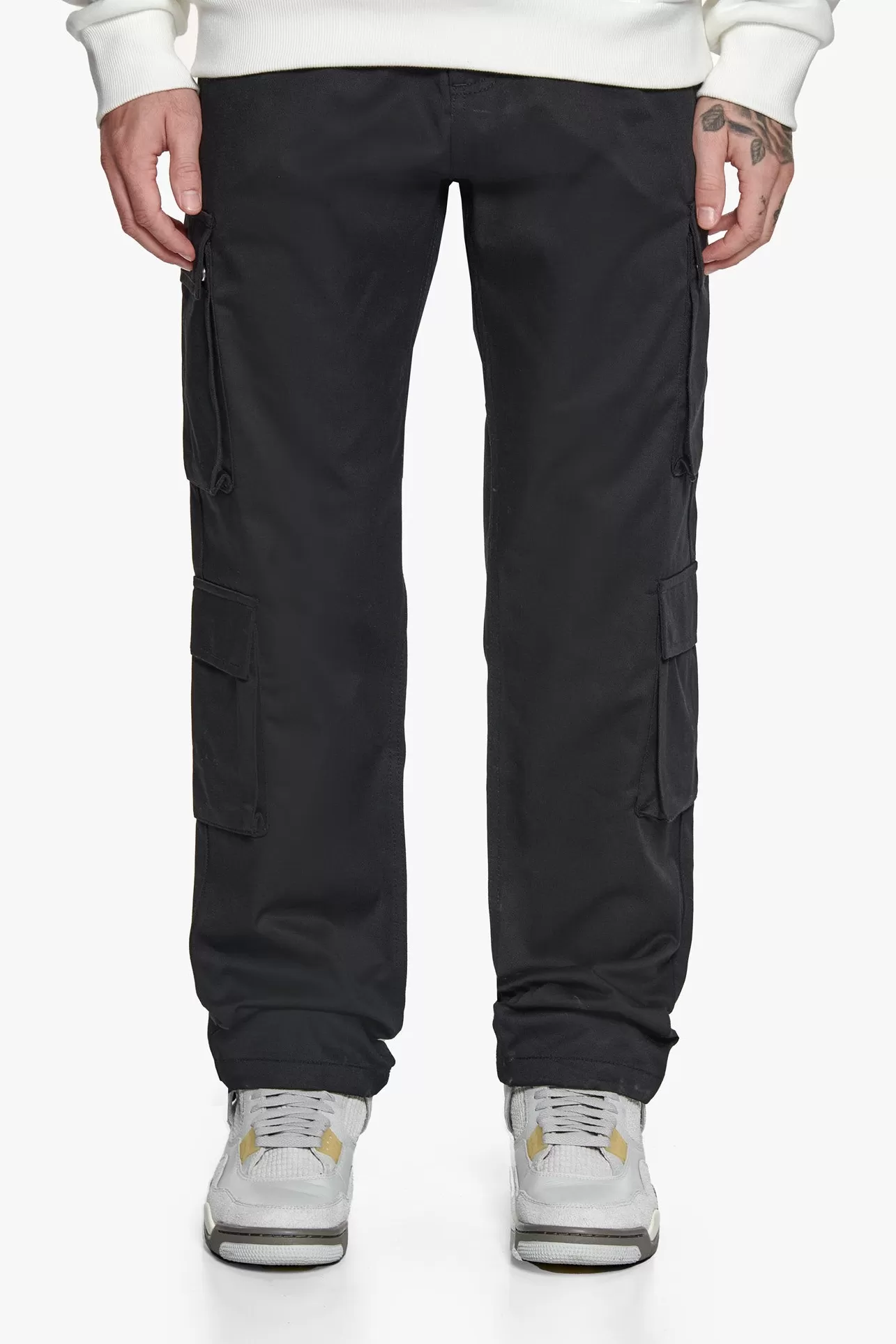 Dropsize DOUBLE CARGO POCKET WORKWEAR PANTS BLACK* Cargoes