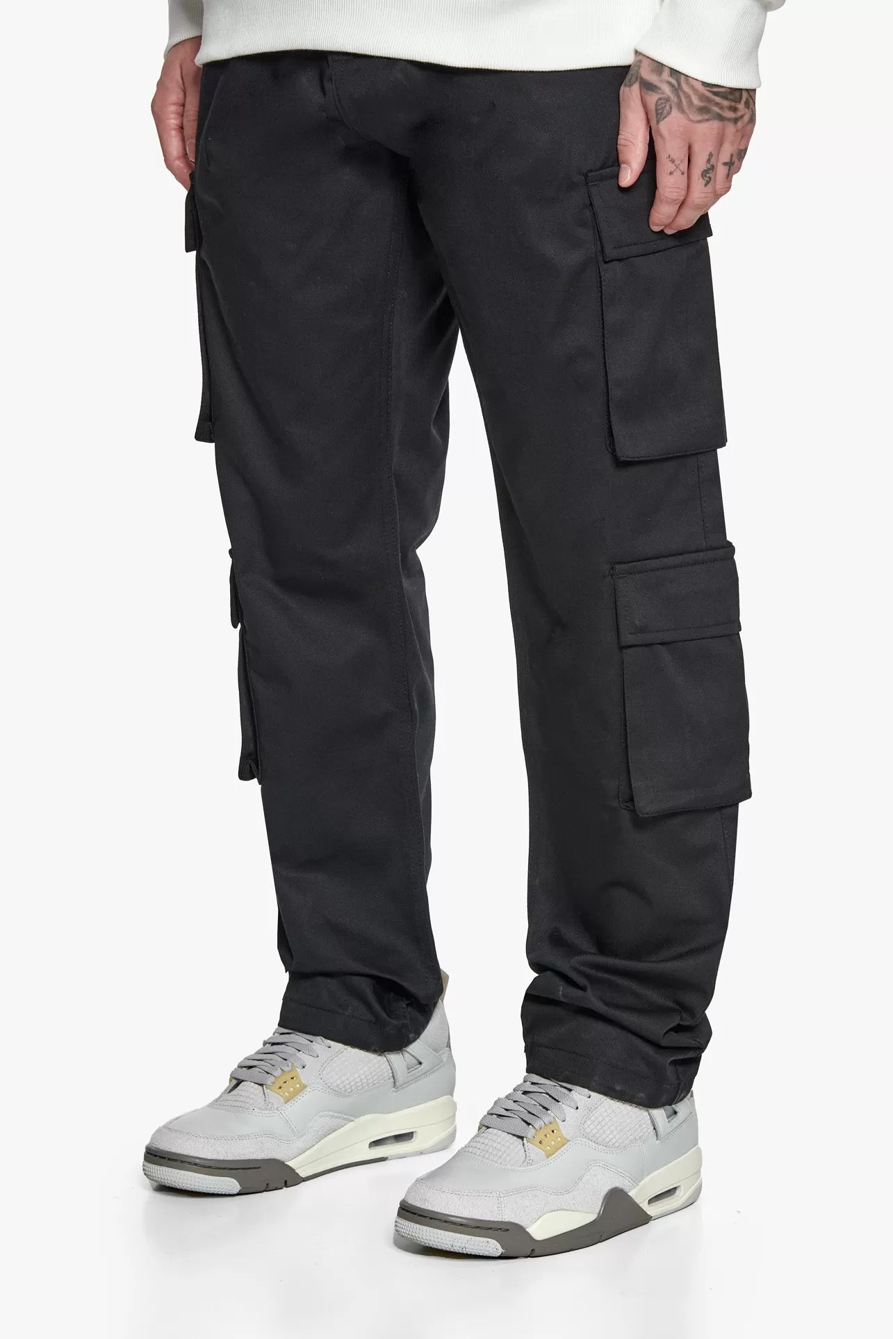 Dropsize DOUBLE CARGO POCKET WORKWEAR PANTS BLACK* Cargoes