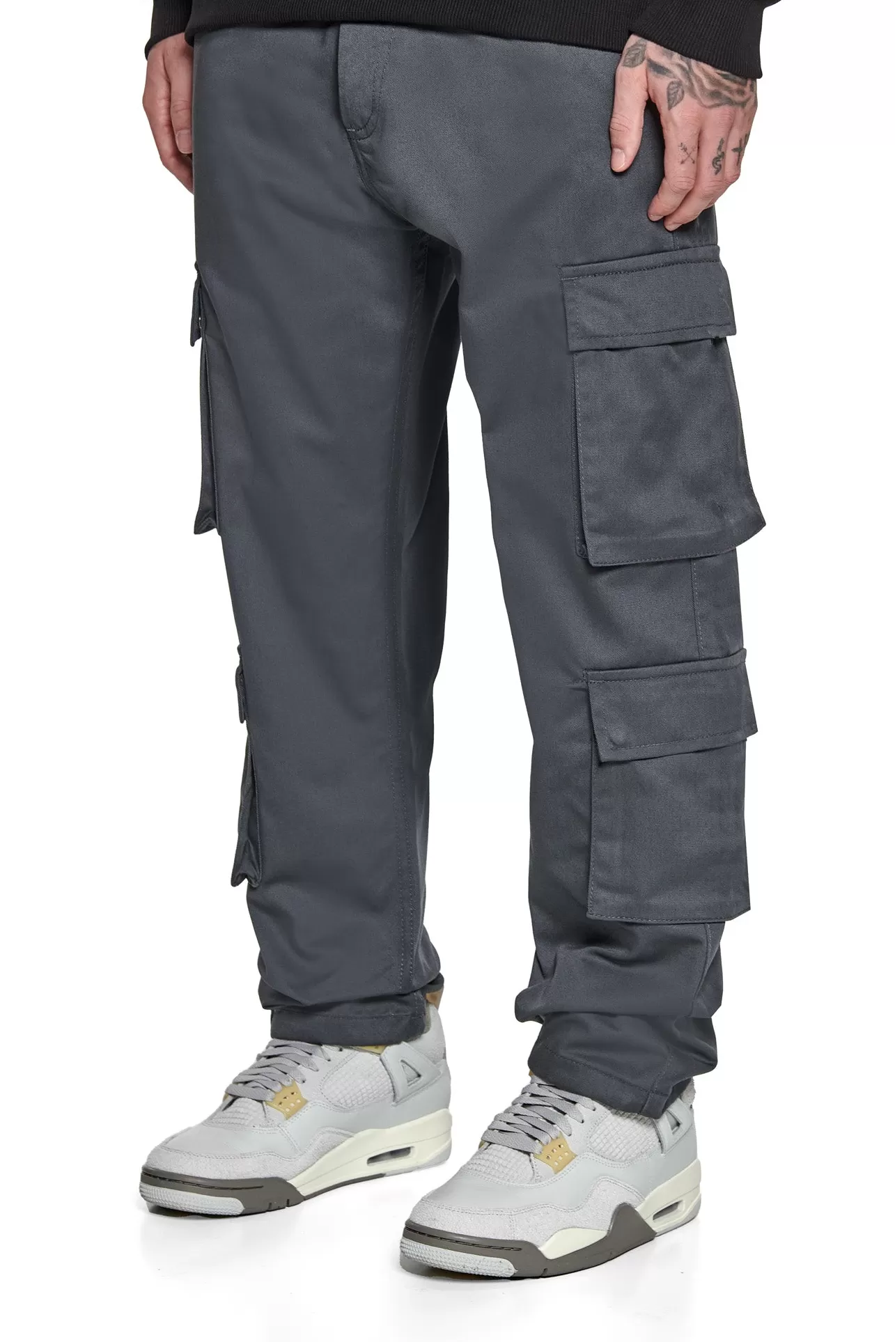 Dropsize DOUBLE CARGO POCKET WORKWEAR PANTS GREY* Cargoes