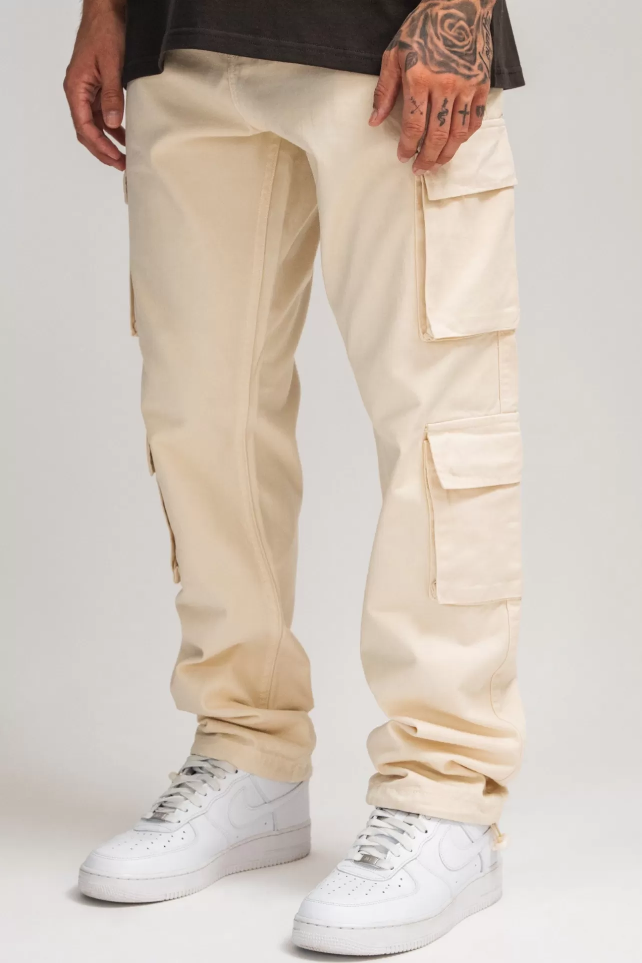 Dropsize DOUBLE POCKET CARGO PANTS BEIGE* Cargoes | Jogging