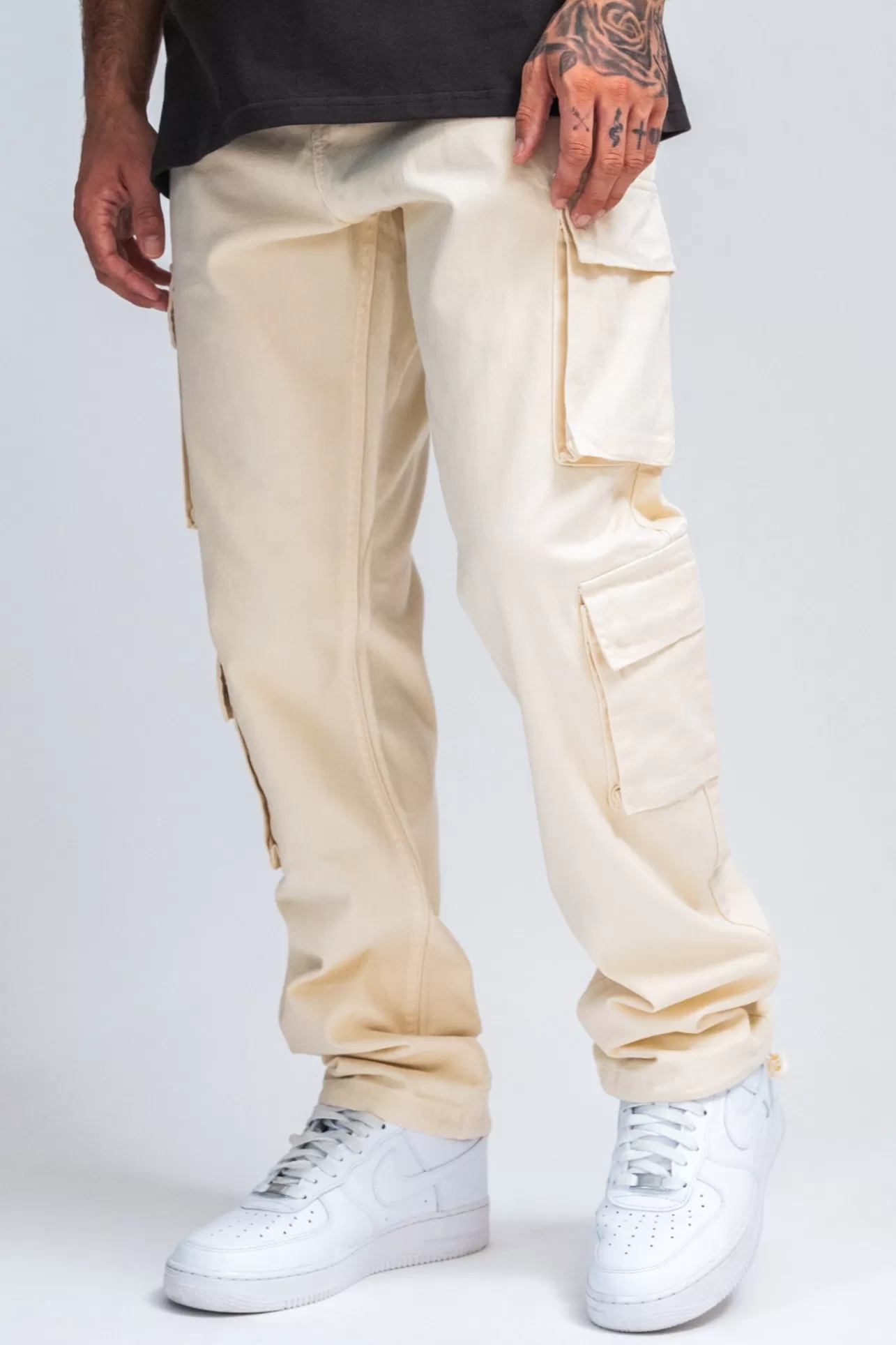 Dropsize DOUBLE POCKET CARGO PANTS BEIGE* Cargoes | Jogging