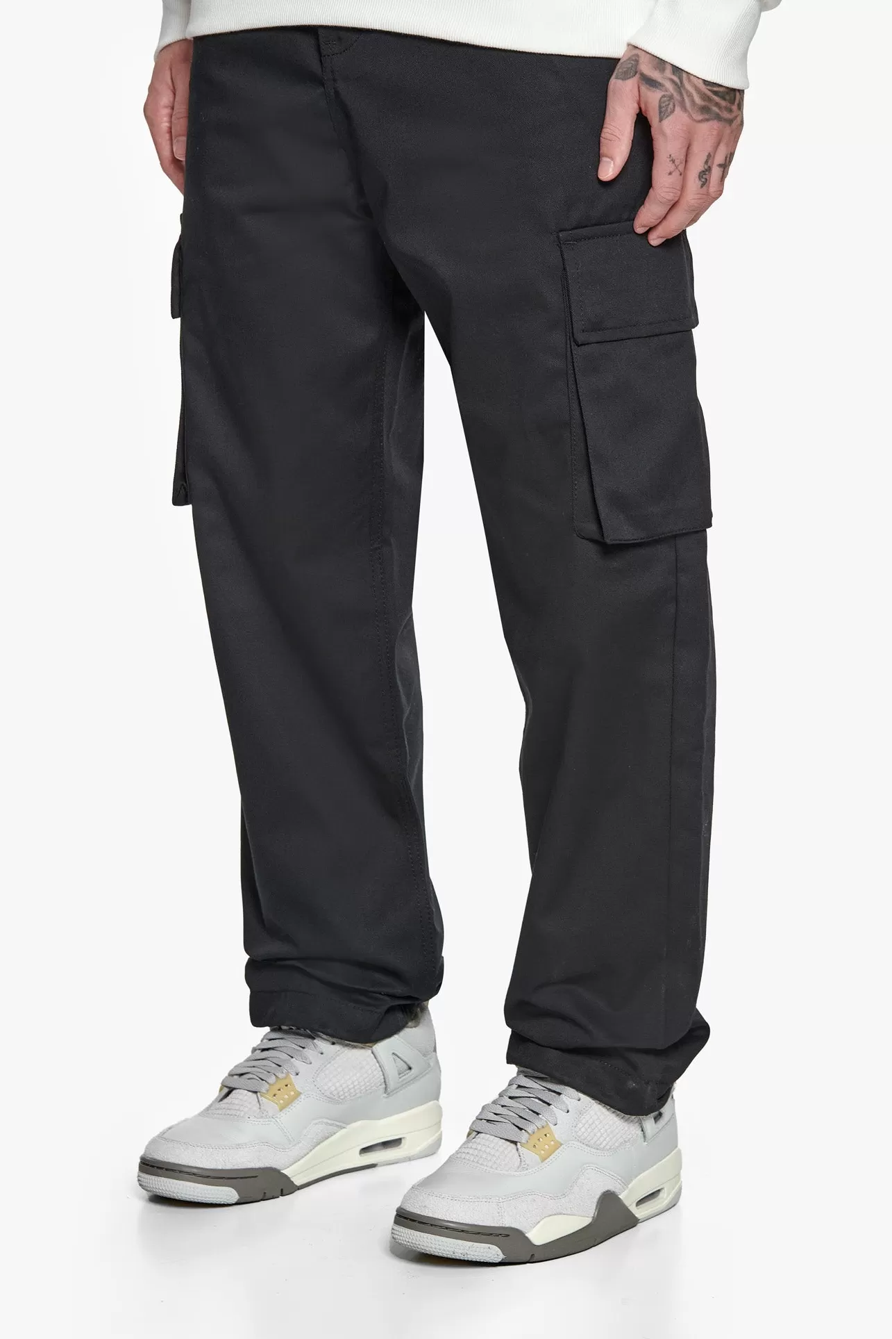 Dropsize DOUBLE POCKET CARGO PANTS BLACK* Cargoes