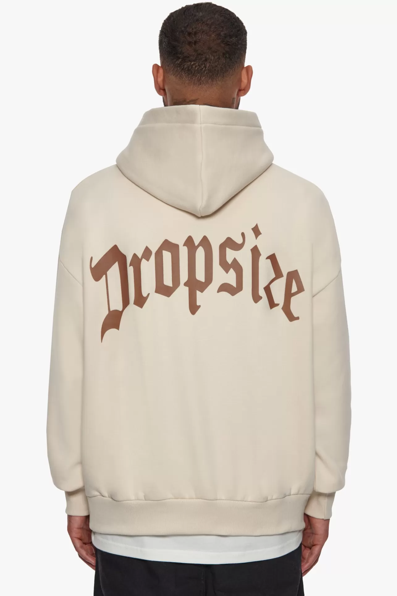 Dropsize HEAVY BACKLOGO HOODIE COCONUT MILK / BROWN* Hoodie