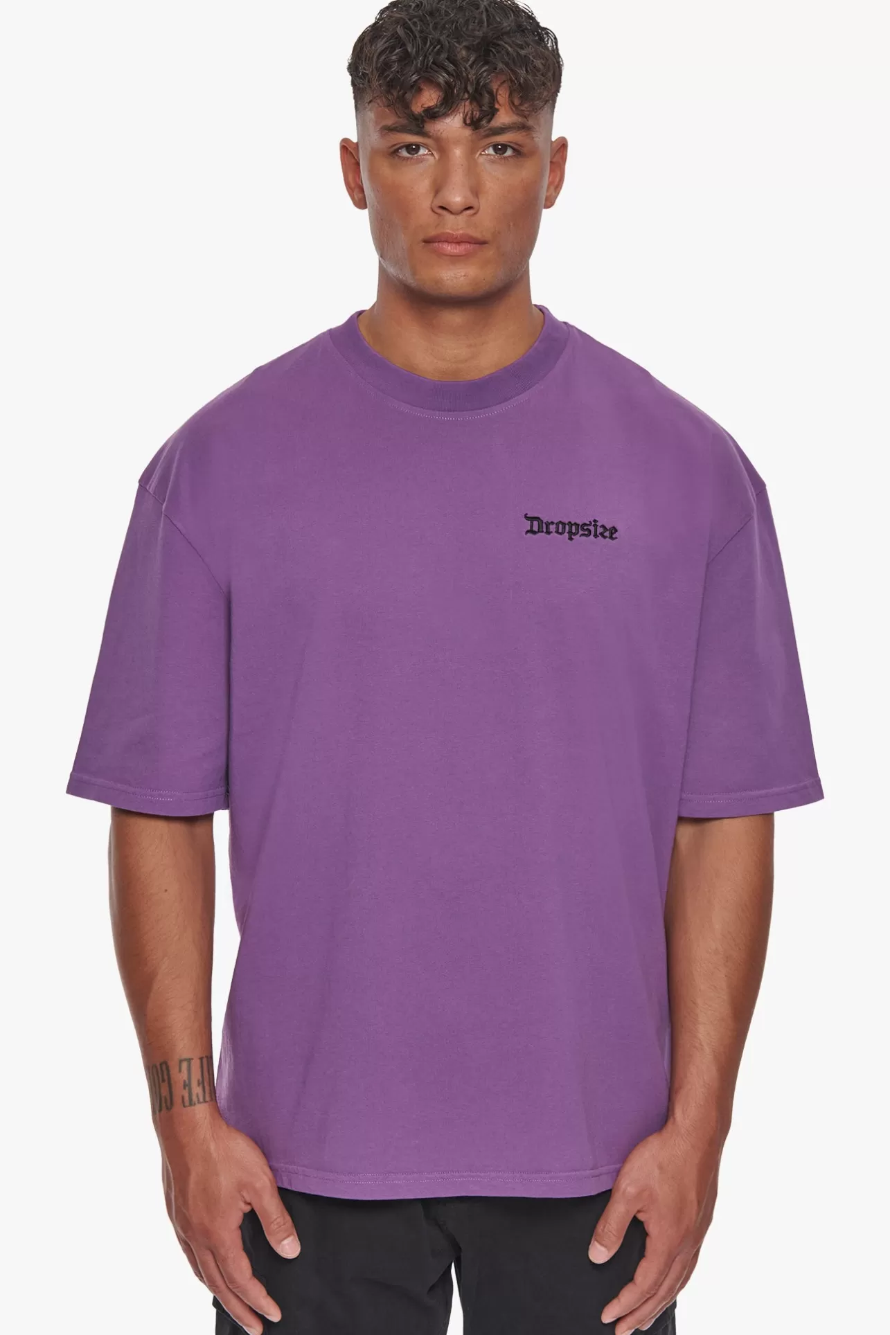 Dropsize HEAVY BACKLOGO T-SHIRT WASHED PURPLE* T Shirt