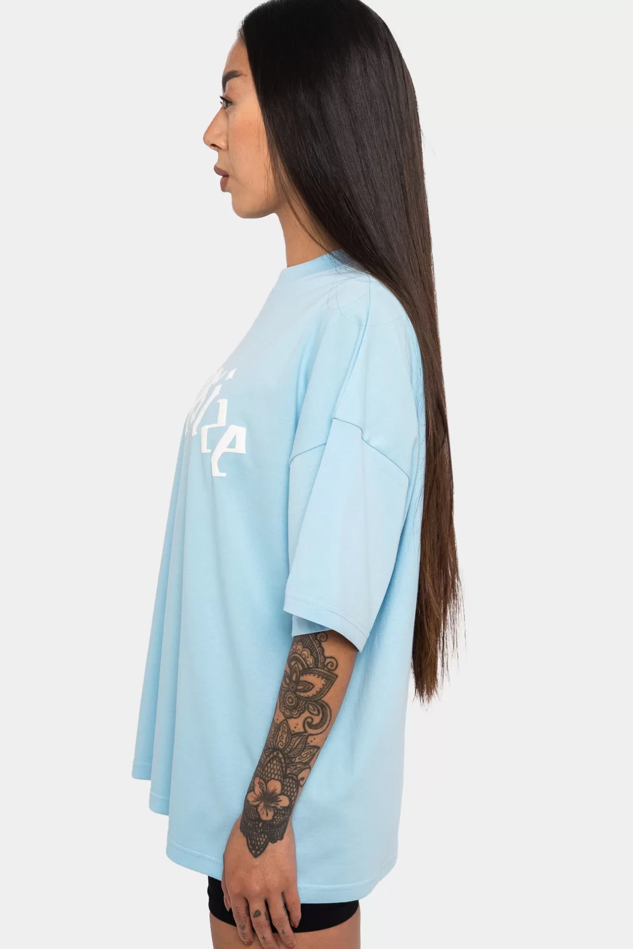 Dropsize HEAVY BIG LOGO T-SHIRT BABY BLUE*Women Women | T Shirt
