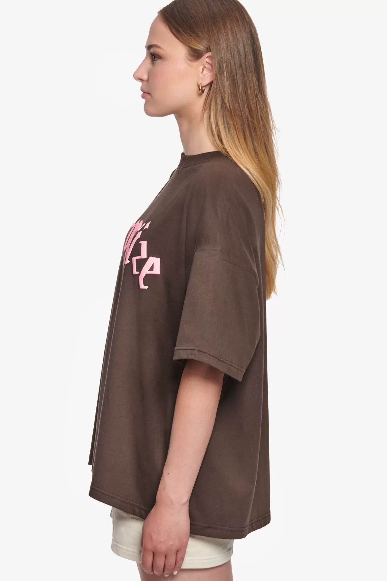 Dropsize HEAVY BIG LOGO T-SHIRT CHOCOLATE BROWN*Women Women