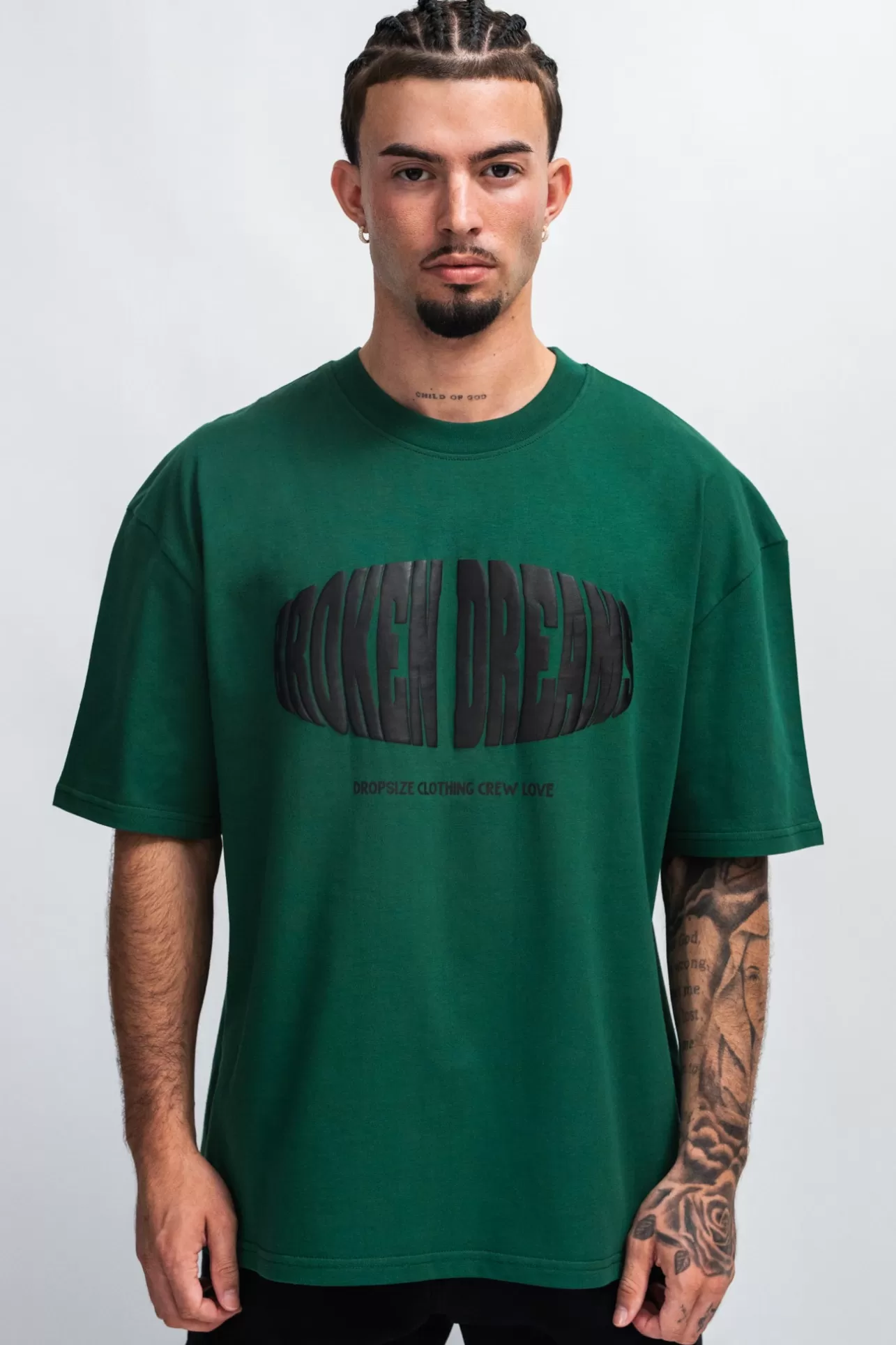 Dropsize HEAVY BROKEN DREAM T-SHIRT GREEN* T Shirt