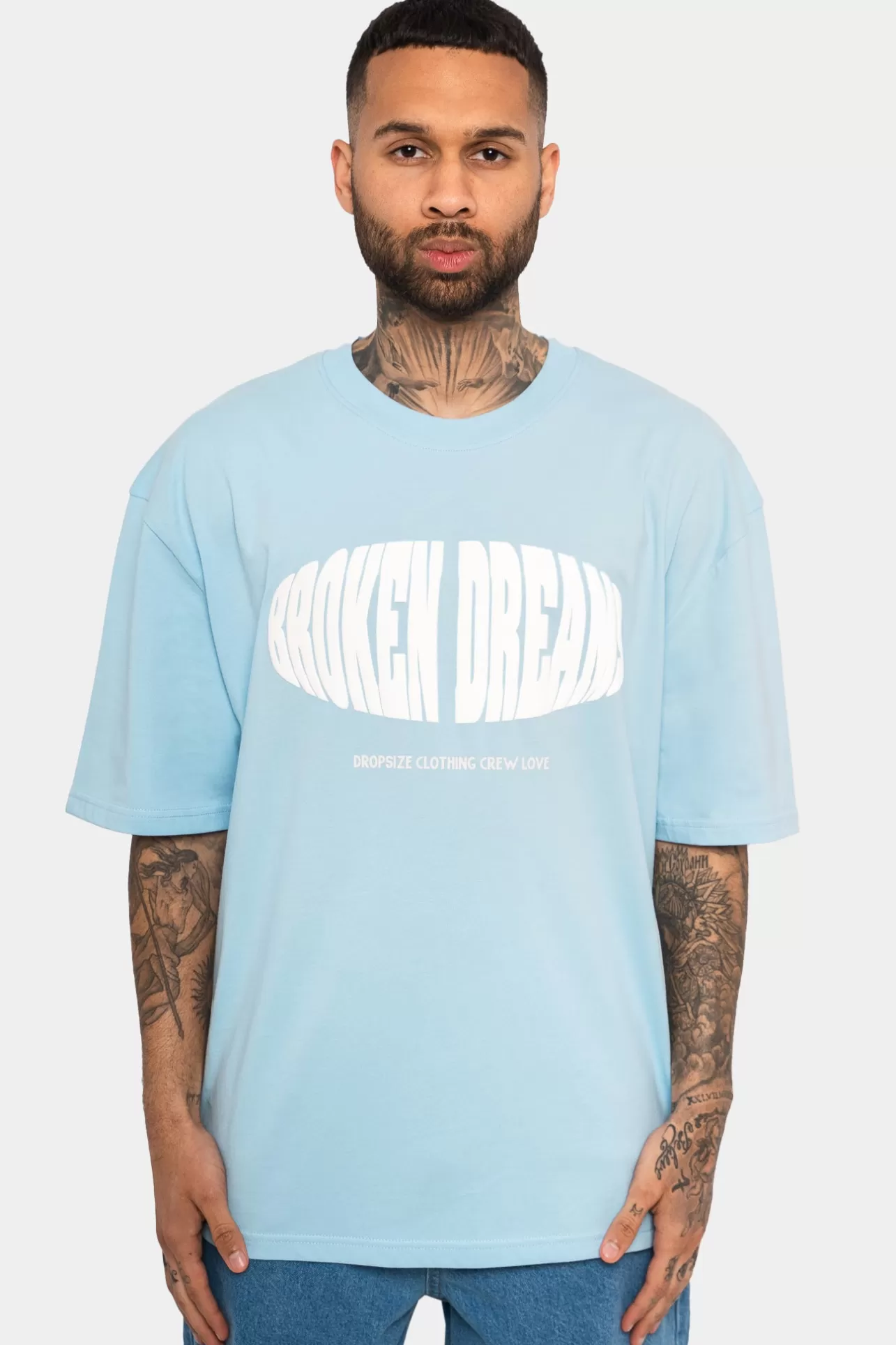 Dropsize HEAVY BROKEN DREAMS T-SHIRT BABY BLUE* T Shirt