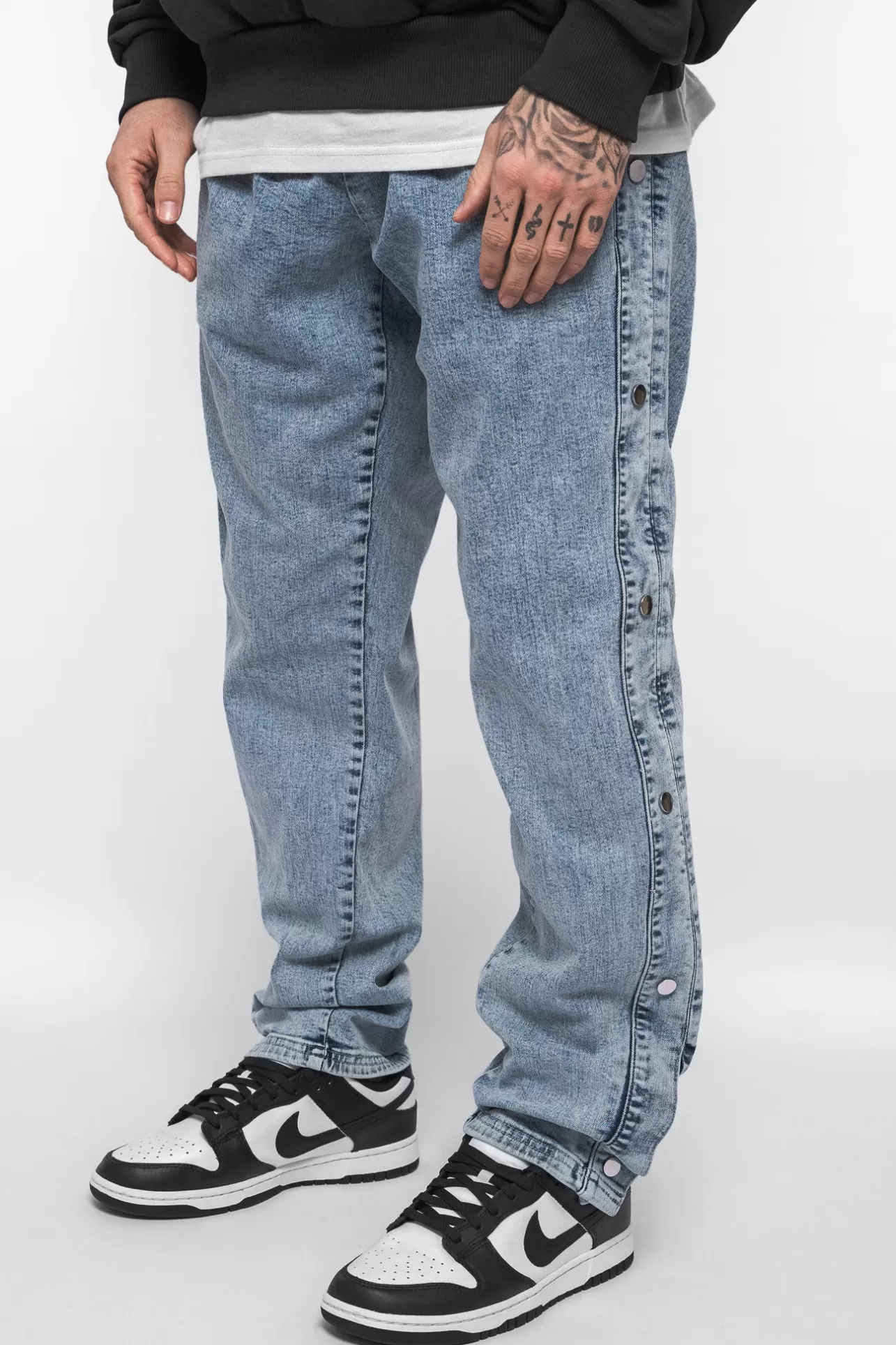 Dropsize HEAVY BUTTON JEANS LIGHT BLUE* Jeans