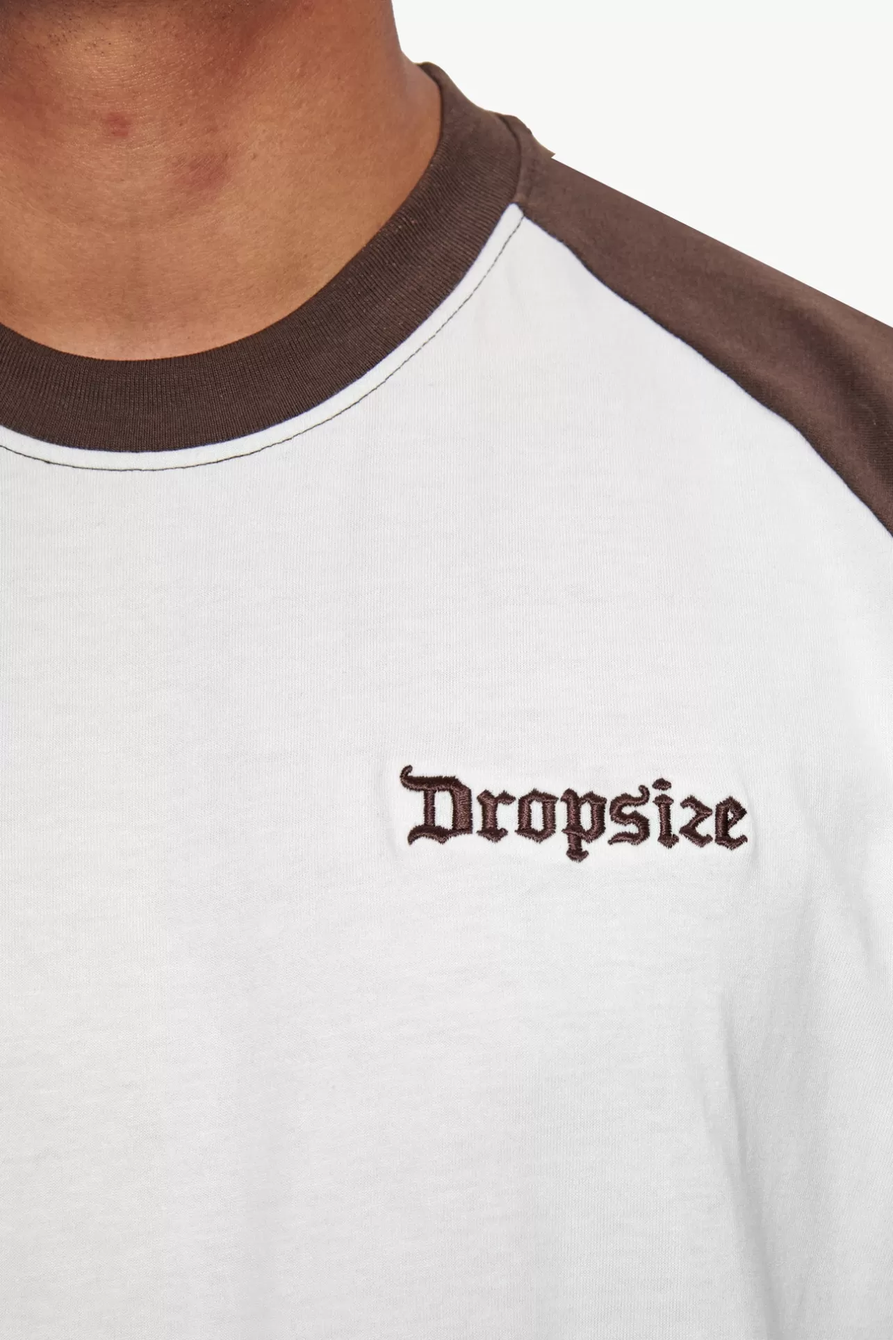 Dropsize HEAVY COLORED ARMS T-SHIRT CHOCOLATE/ CREAM* T Shirt