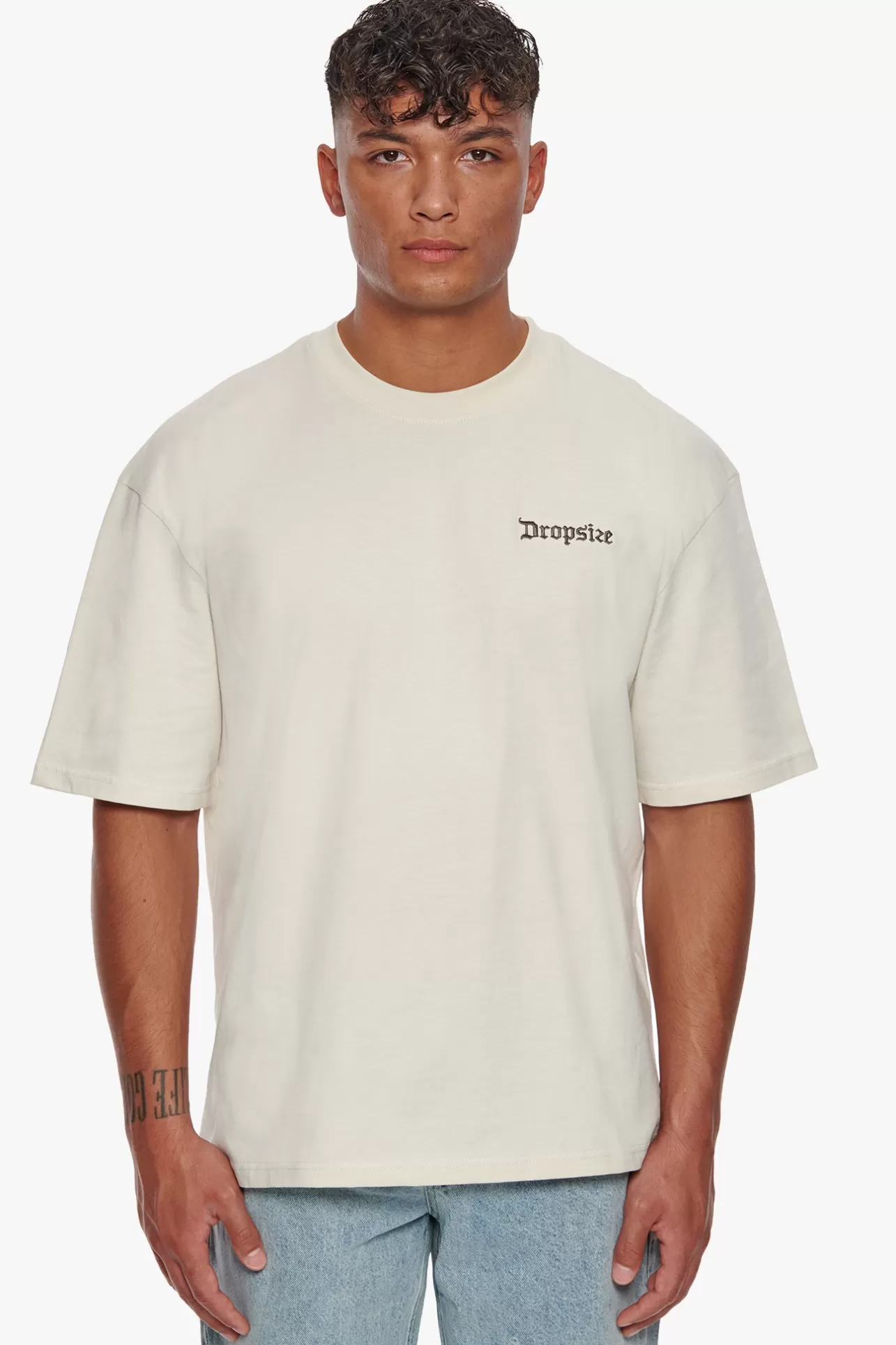 Dropsize HEAVY CREW HEART T-SHIRT COCONUT MILK* T Shirt
