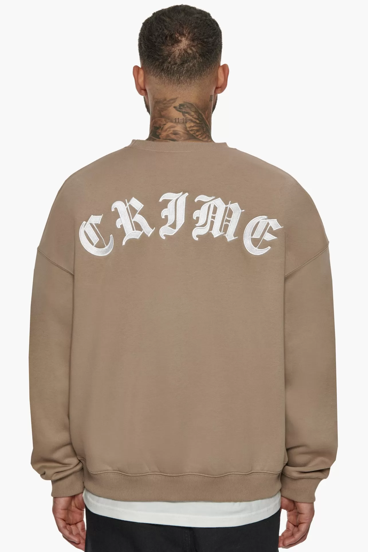 Dropsize HEAVY CRIME CREWNECK SWEATER SILVER MINK* Sweater