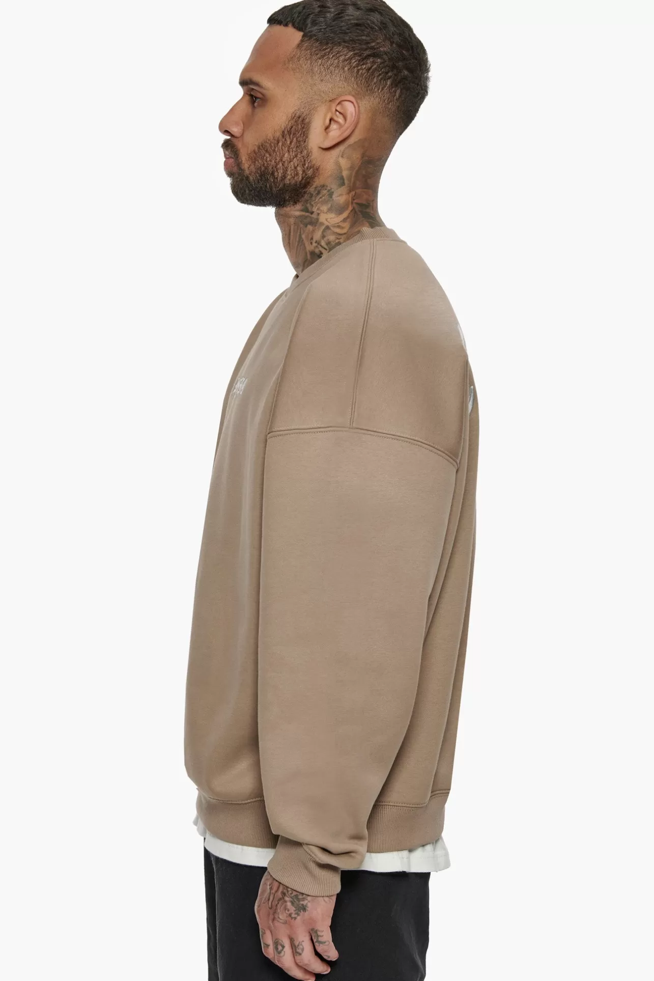 Dropsize HEAVY CRIME CREWNECK SWEATER SILVER MINK* Sweater