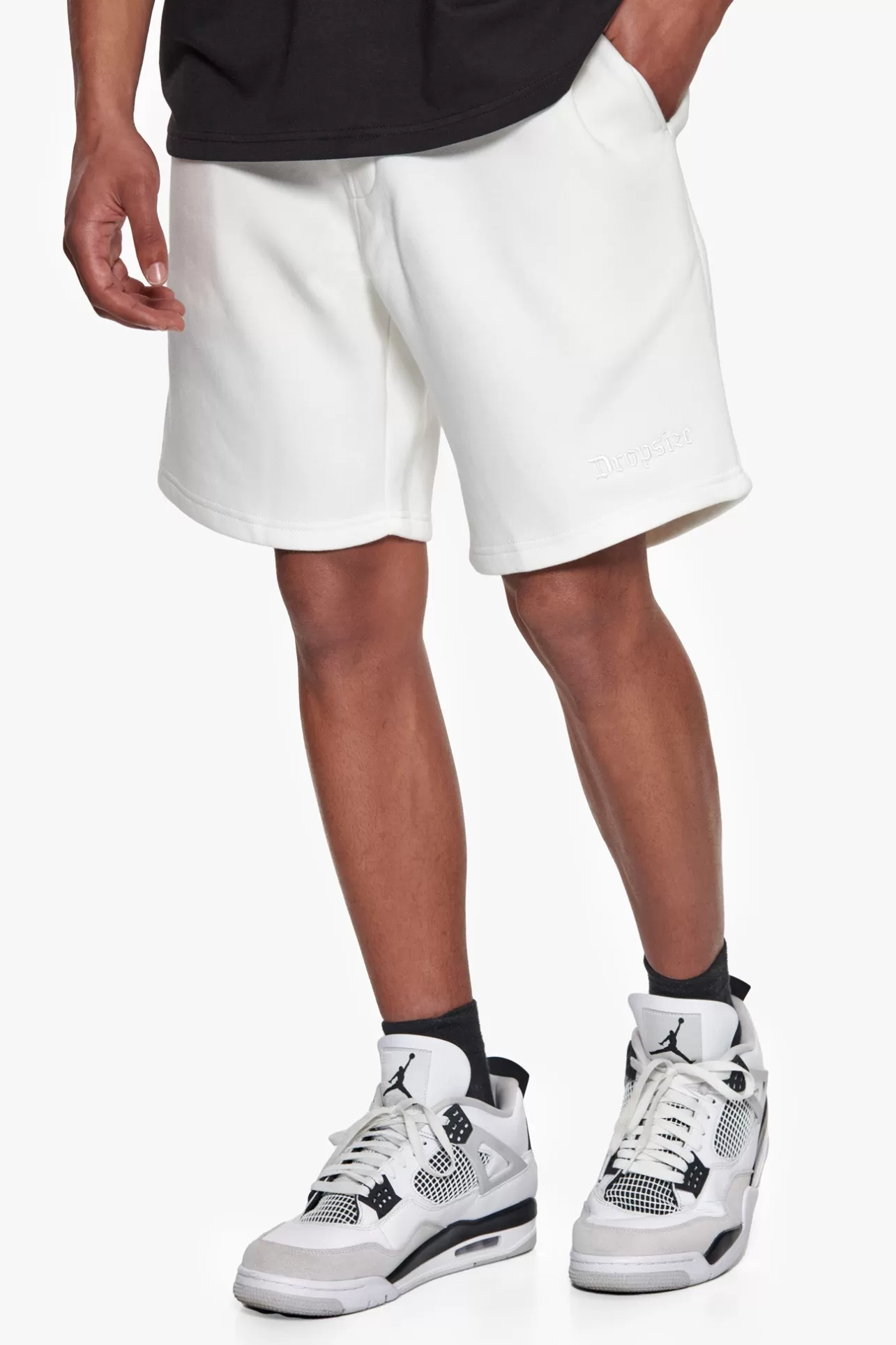 Dropsize HEAVY EMBO SWEATSHORTS CREAM WHITE* Shorts