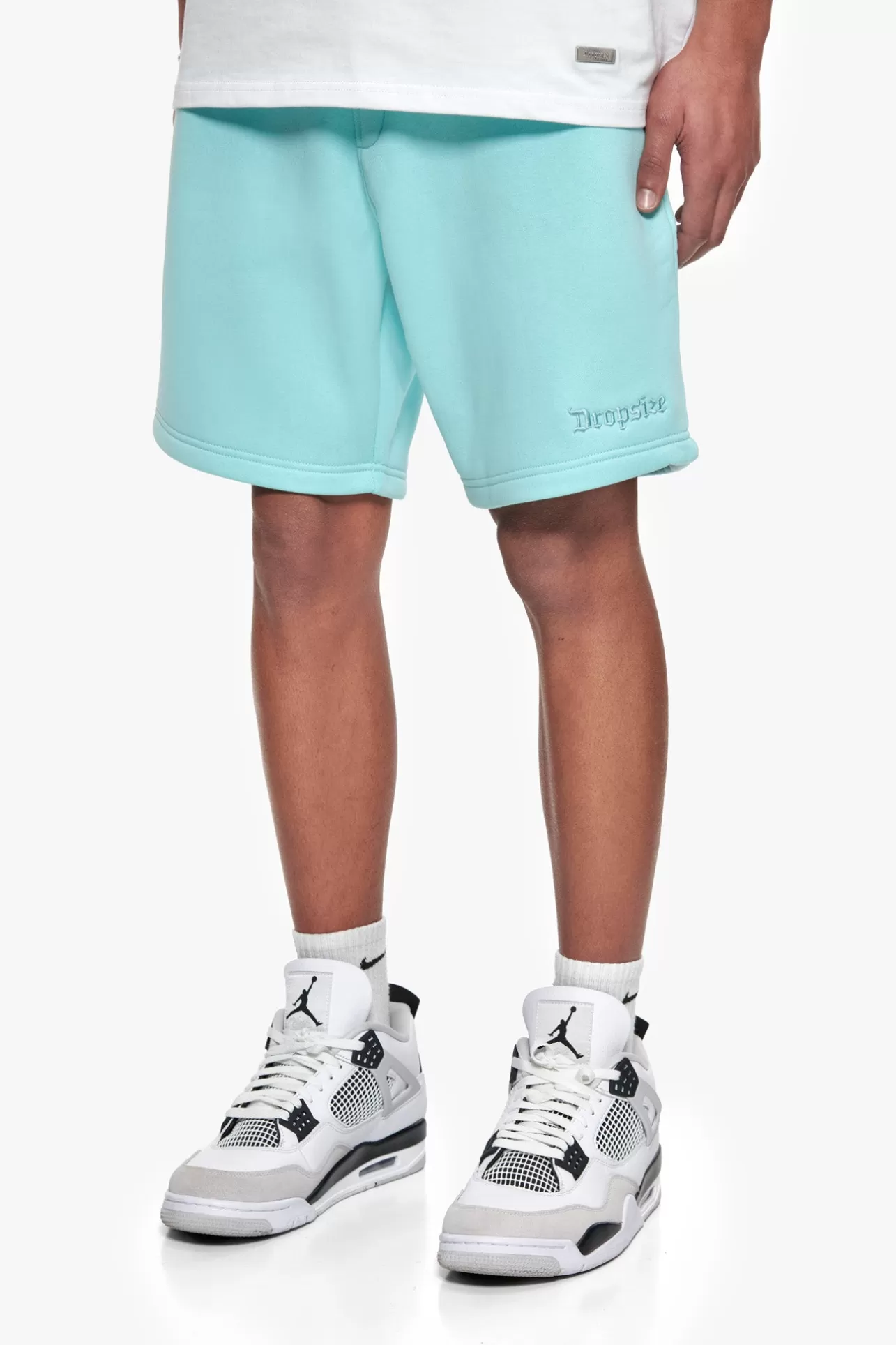 Dropsize HEAVY EMBO SWEATSHORTS TURQUOISE* Shorts