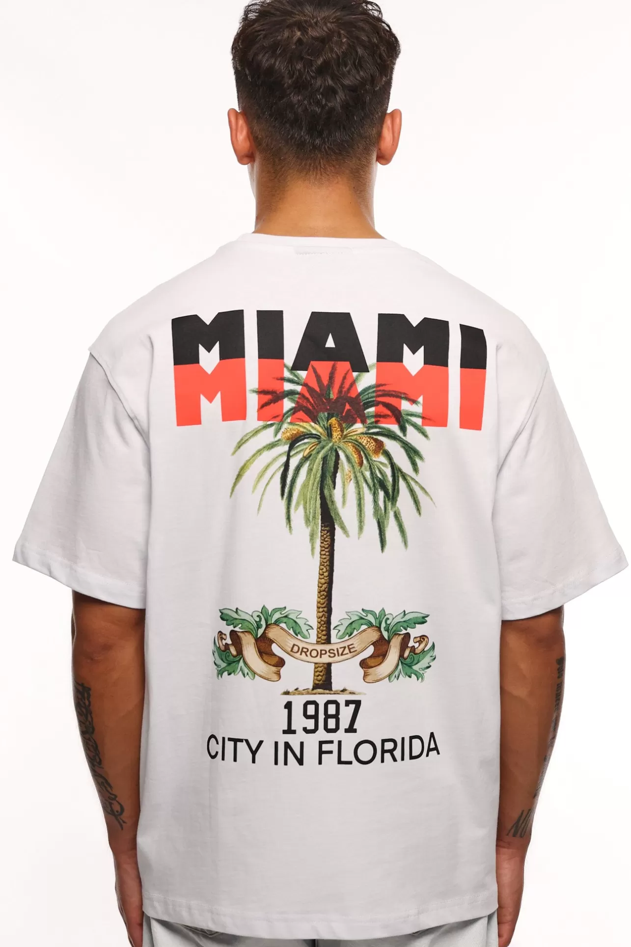 Dropsize HEAVY FLORIDA PALM T-SHIRT BLACK* T Shirt