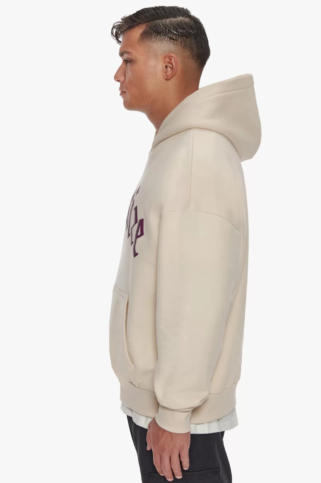 Dropsize HEAVY FRONT LOGO HOODIE COCONUT MILK / GRAPE* Hoodie