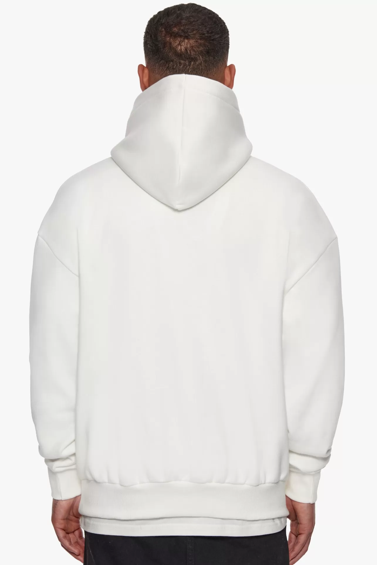 Dropsize HEAVY FRONT LOGO HOODIE CREAM / GREY* Hoodie