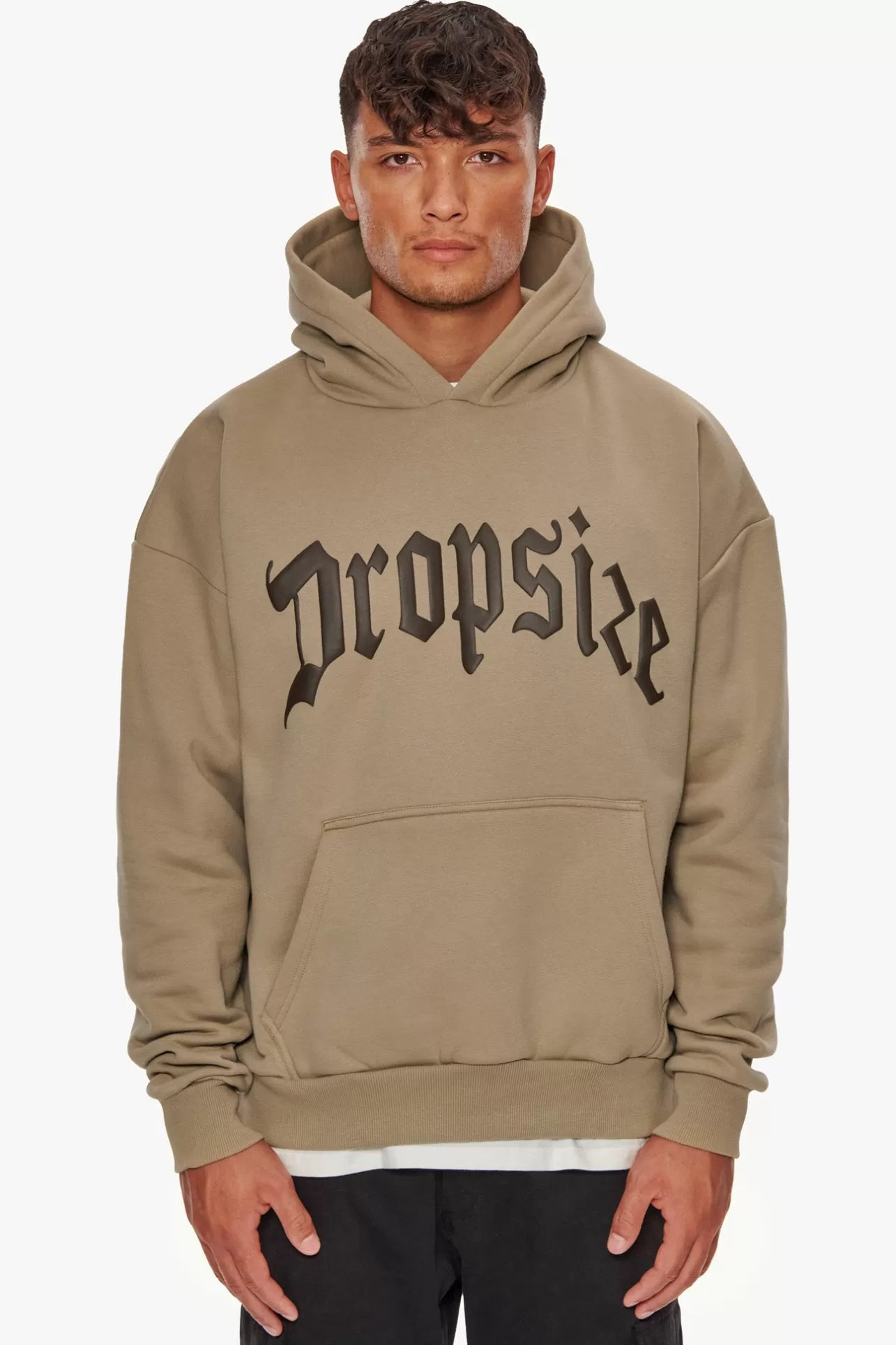 Dropsize HEAVY FRONT LOGO HOODIE WEATHERED TEAK / CHOCOLATE* Hoodie
