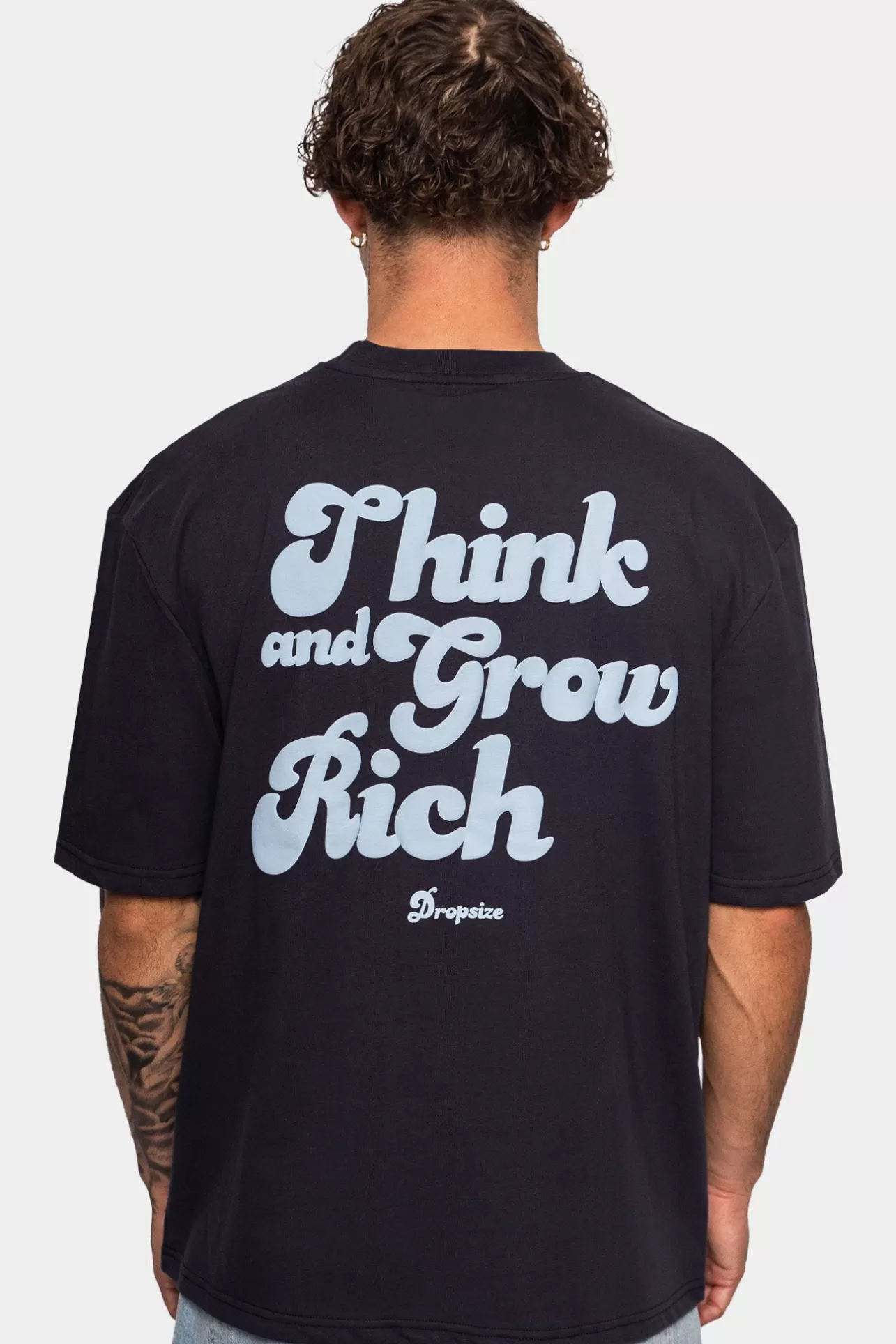 Dropsize HEAVY GROW RICH T-SHIRT NAVY* T Shirt