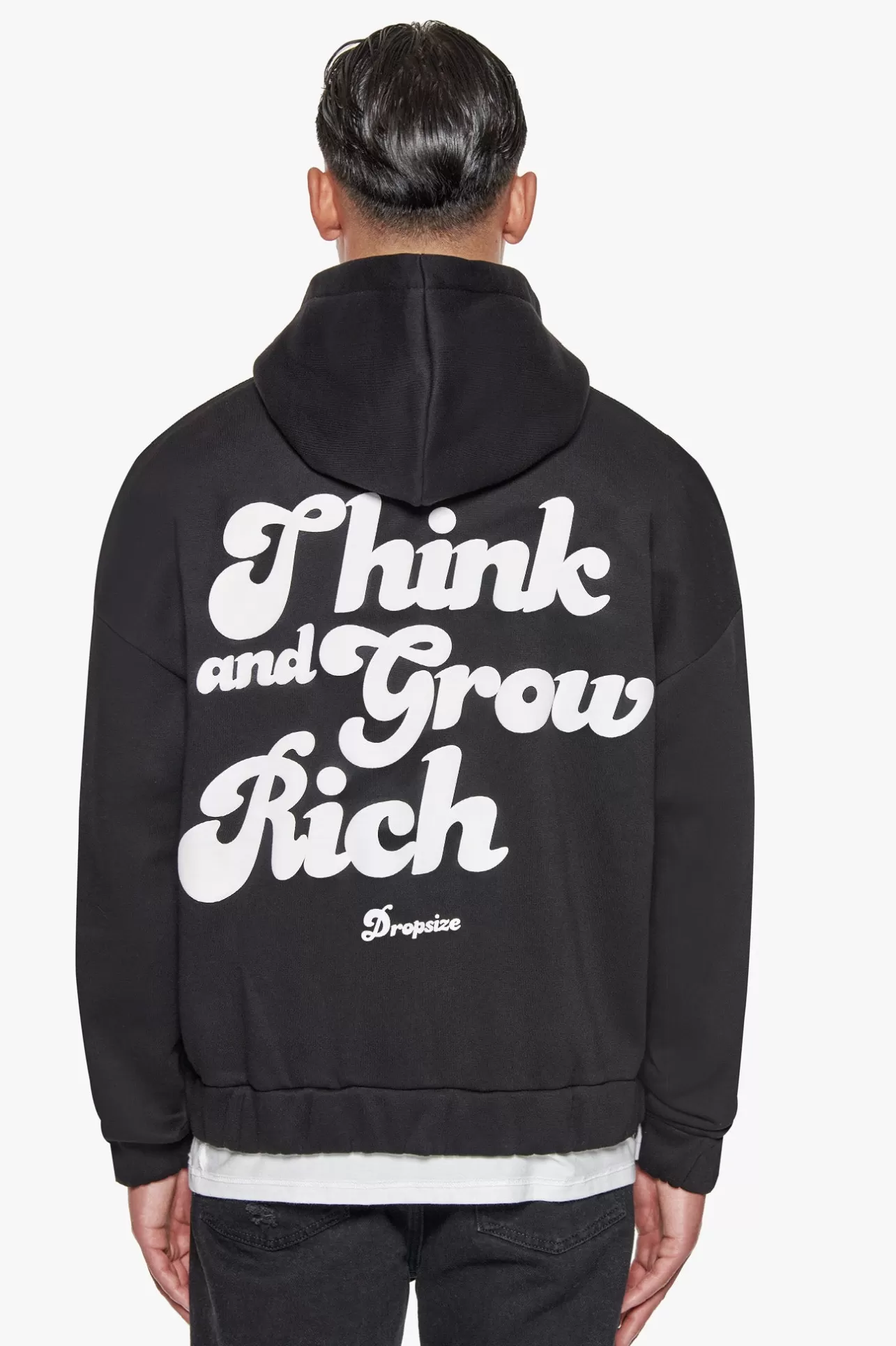 Dropsize HEAVY GROW RIGHT ZIP HOODIE BLACK* Zips