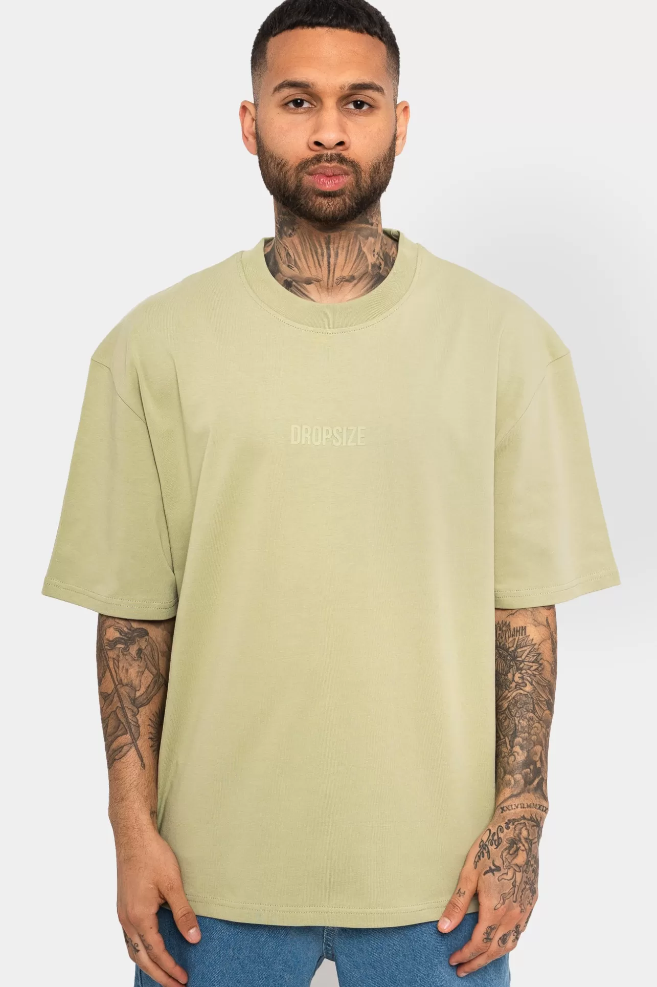 Dropsize HEAVY HD FRONT LOGO T-SHIRT PISTACHIO* T Shirt