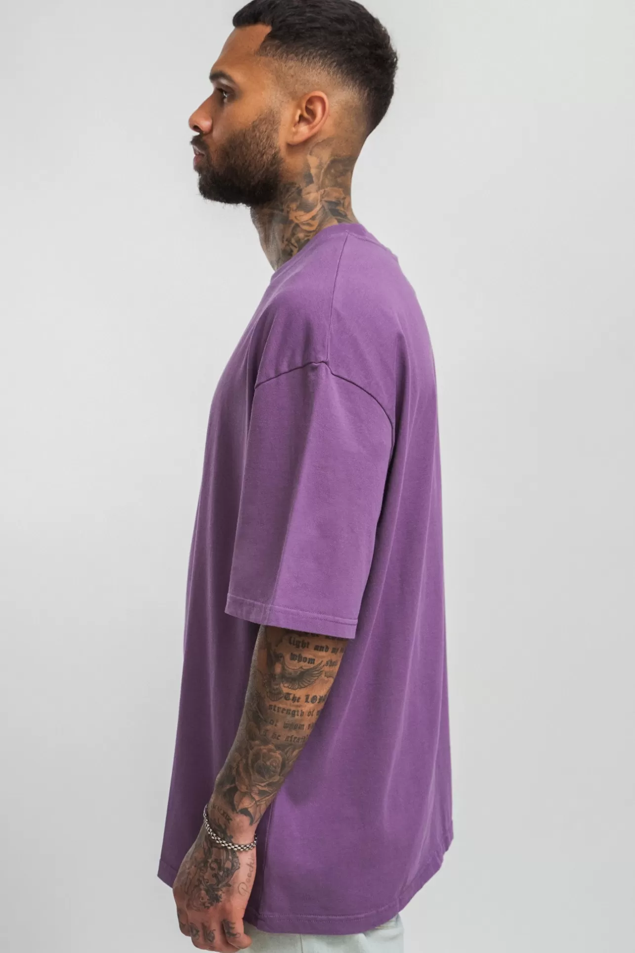 Dropsize HEAVY HD FRONT LOGO T-SHIRT WASHED PURPLE* T Shirt
