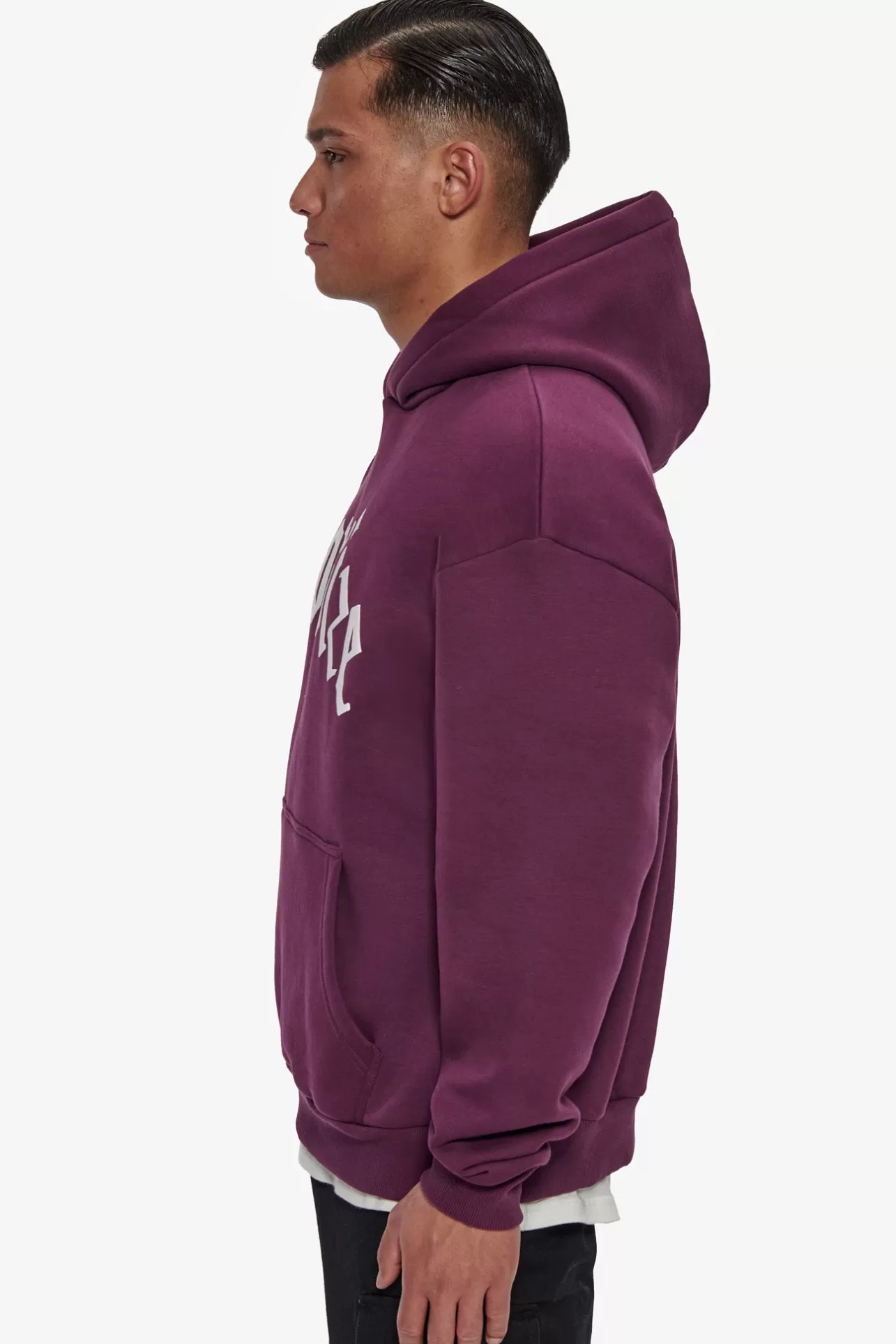 Dropsize HEAVY LOGO DESIGN HOODIE GRAPE WINE* Hoodie