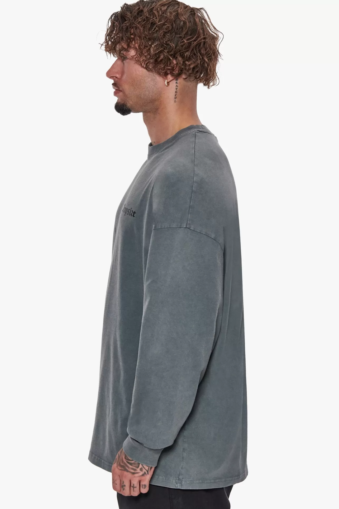 Dropsize HEAVY LONGSLEEVE WASHED GREY* Sweater