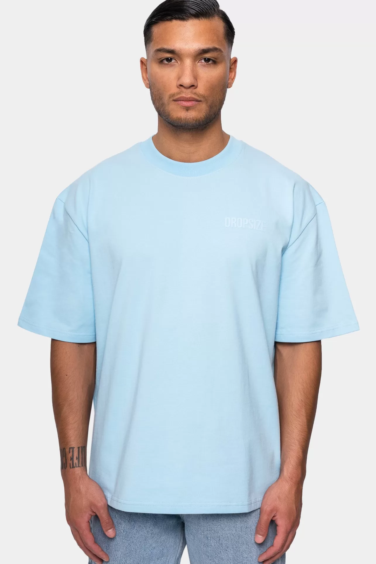 Dropsize HEAVY OVERRISE HD PRINT T-SHIRT BABY BLUE* T Shirt