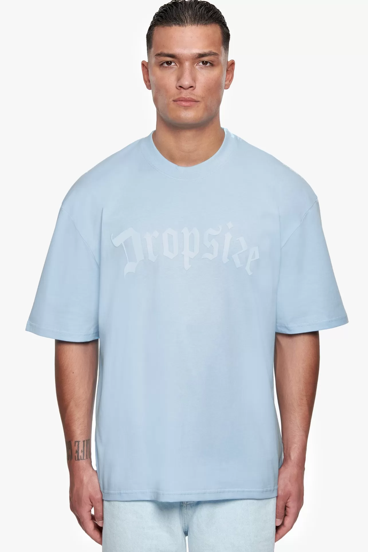 Dropsize HEAVY OVERSIZE PUFFER PRINT T-SHIRT BABY BLUE* T Shirt