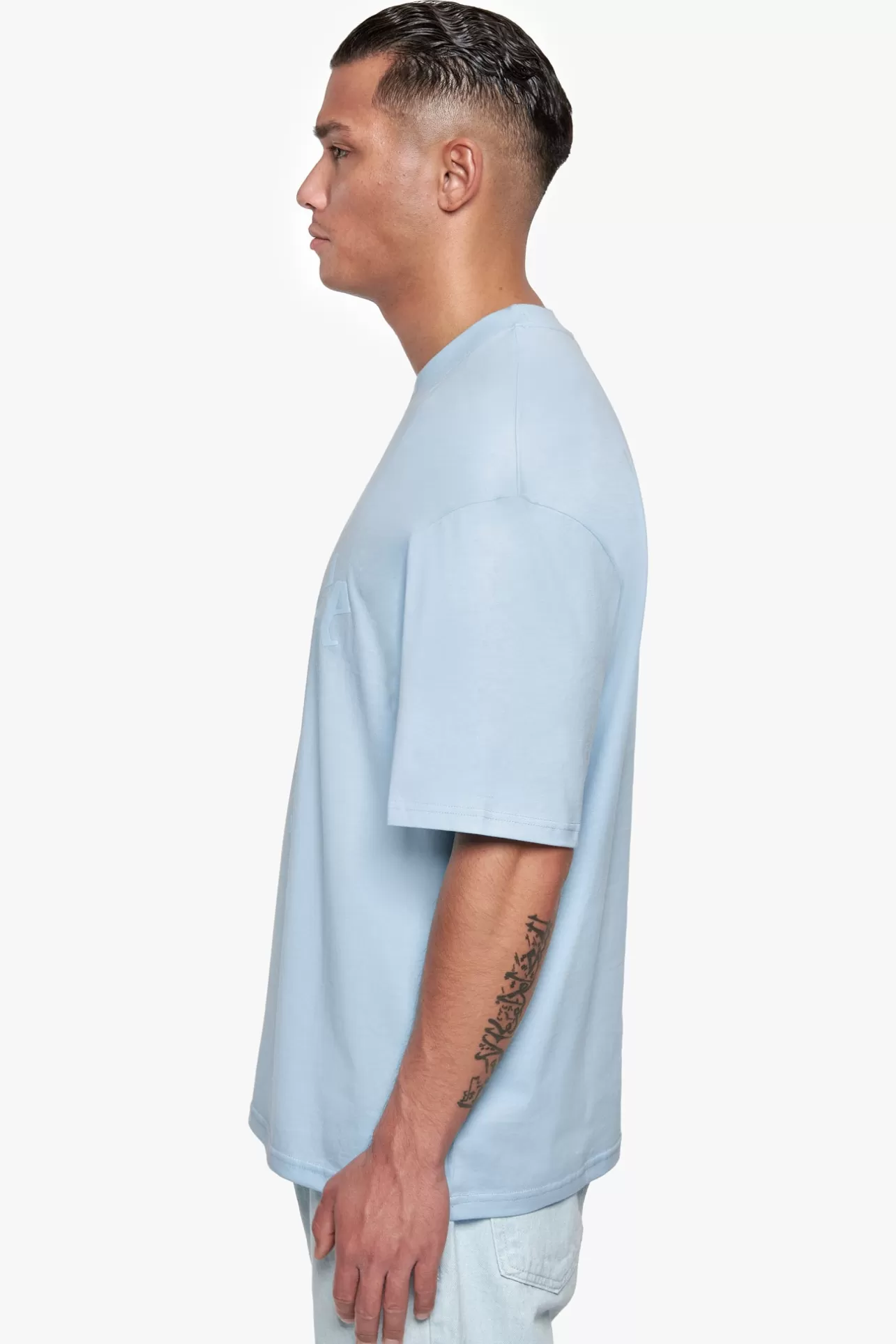 Dropsize HEAVY OVERSIZE PUFFER PRINT T-SHIRT BABY BLUE* T Shirt