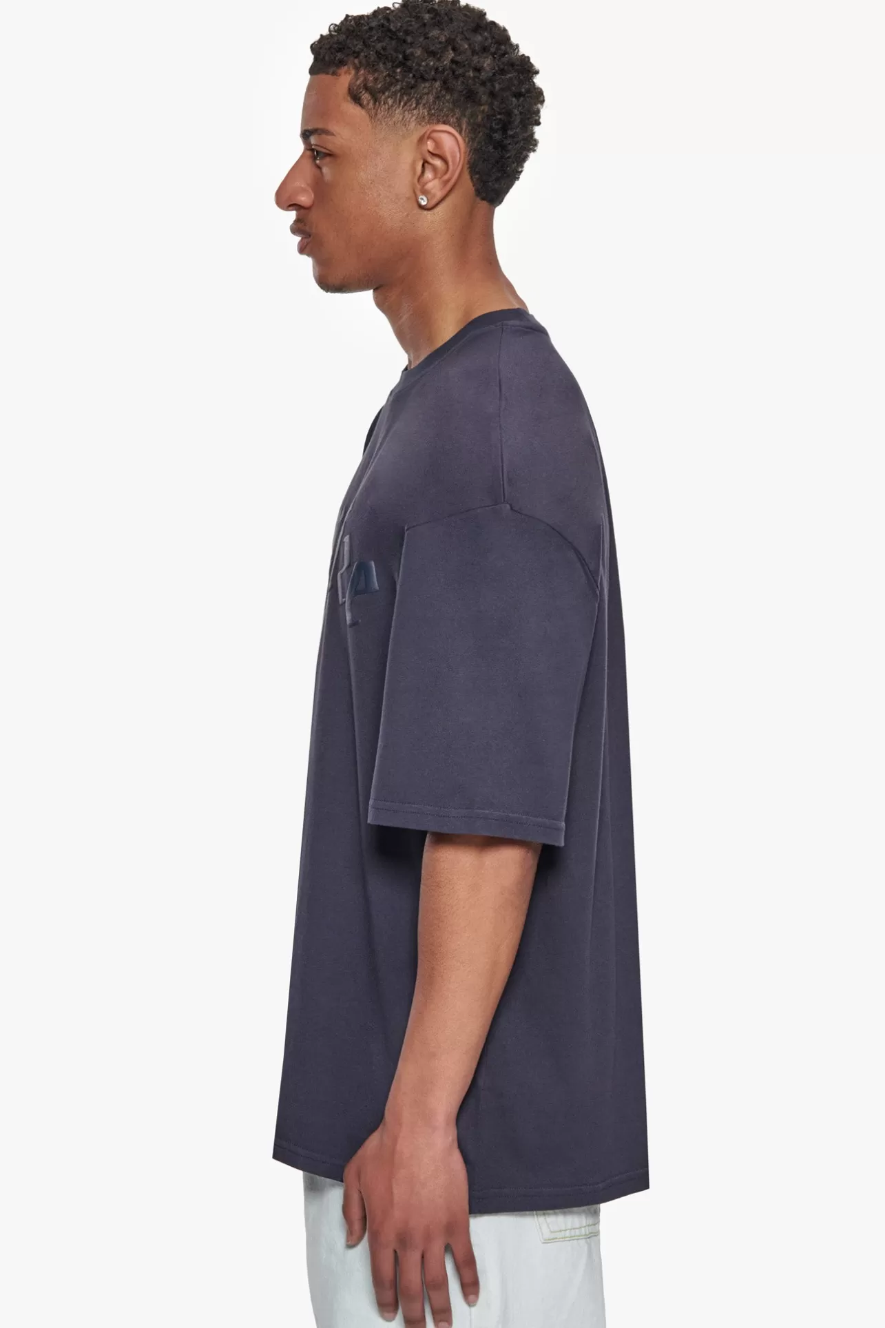 Dropsize HEAVY OVERSIZE PUFFER PRINT T-SHIRT WASHED NAVY* T Shirt