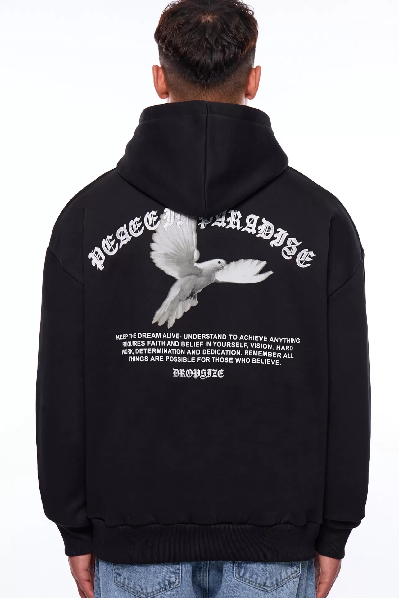 Dropsize HEAVY OVERSIZE ACHIEVE ANYTHING HOODIE BLACK* Hoodie