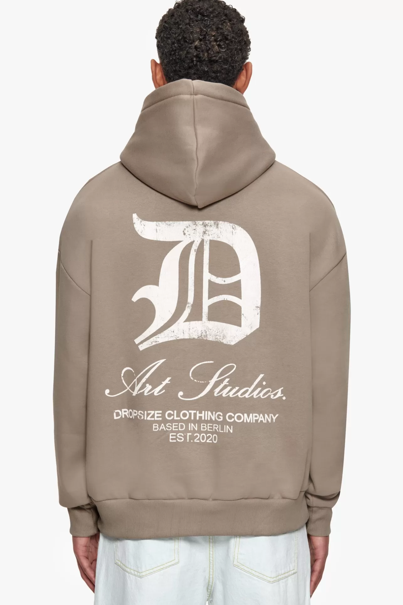Dropsize HEAVY OVERSIZE ART STUDIOS HOODIE SIMPLY TAUPE* Hoodie