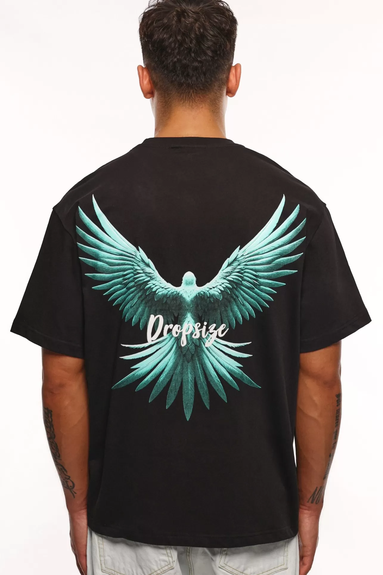 Dropsize HEAVY OVERSIZE BACK WING T-SHIRT BLACK* T Shirt