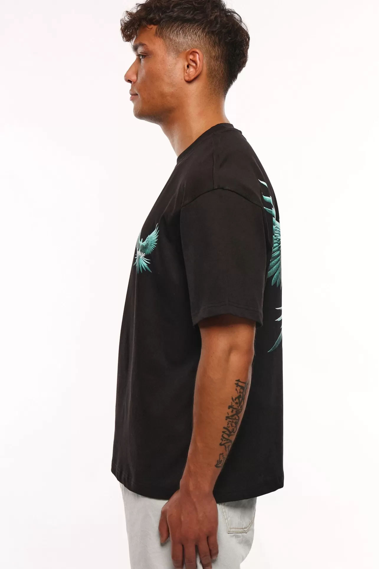 Dropsize HEAVY OVERSIZE BACK WING T-SHIRT BLACK* T Shirt