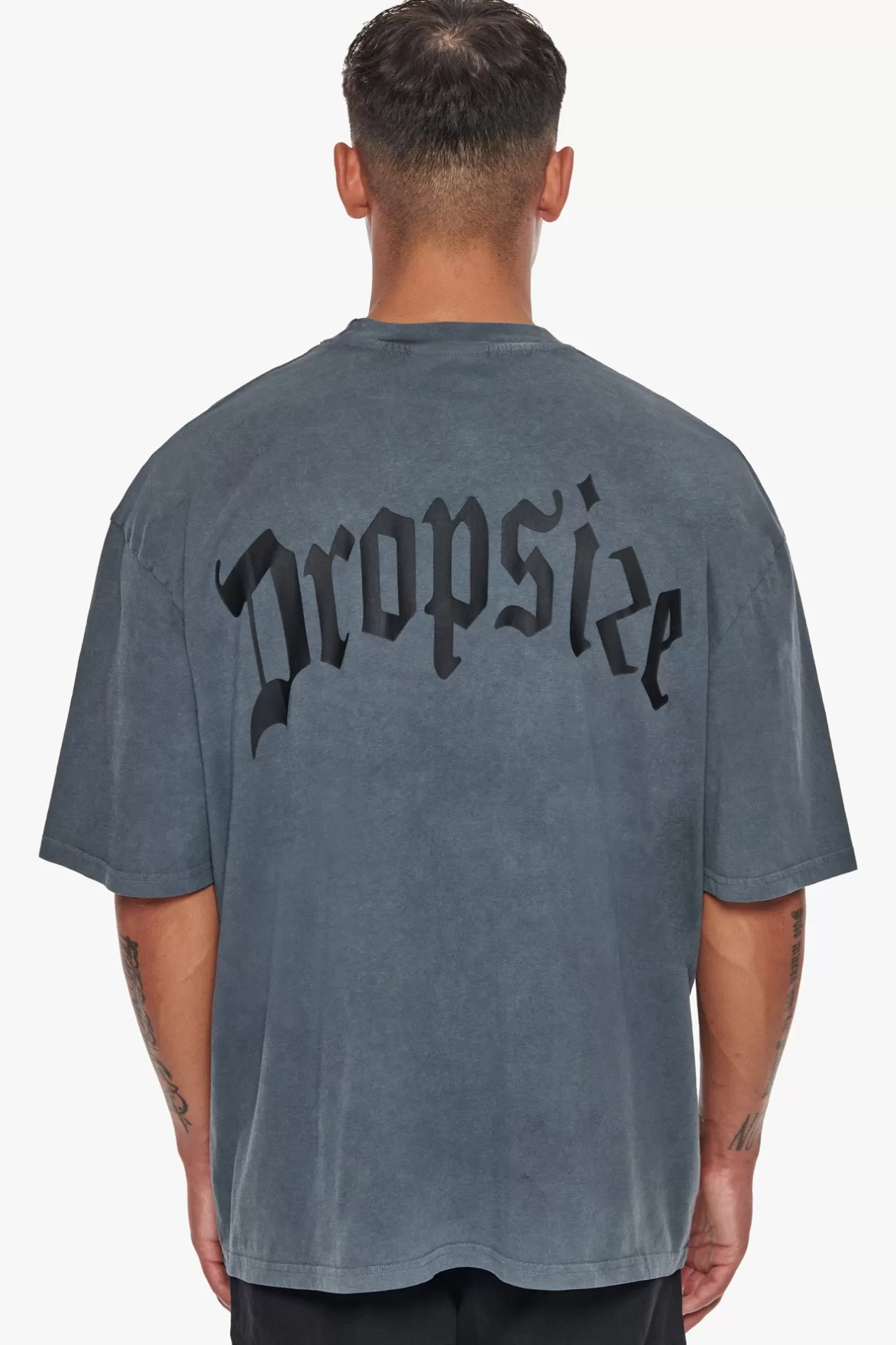 Dropsize HEAVY OVERSIZE BACKPRINT T-SHIRT WASHED GRAY* T Shirt