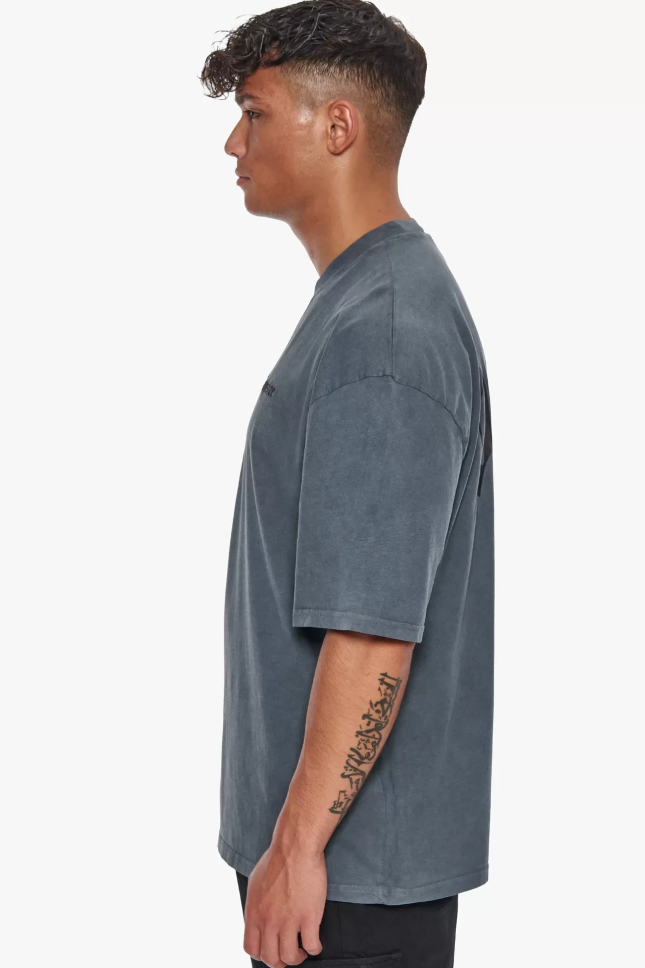 Dropsize HEAVY OVERSIZE BACKPRINT T-SHIRT WASHED GRAY* T Shirt