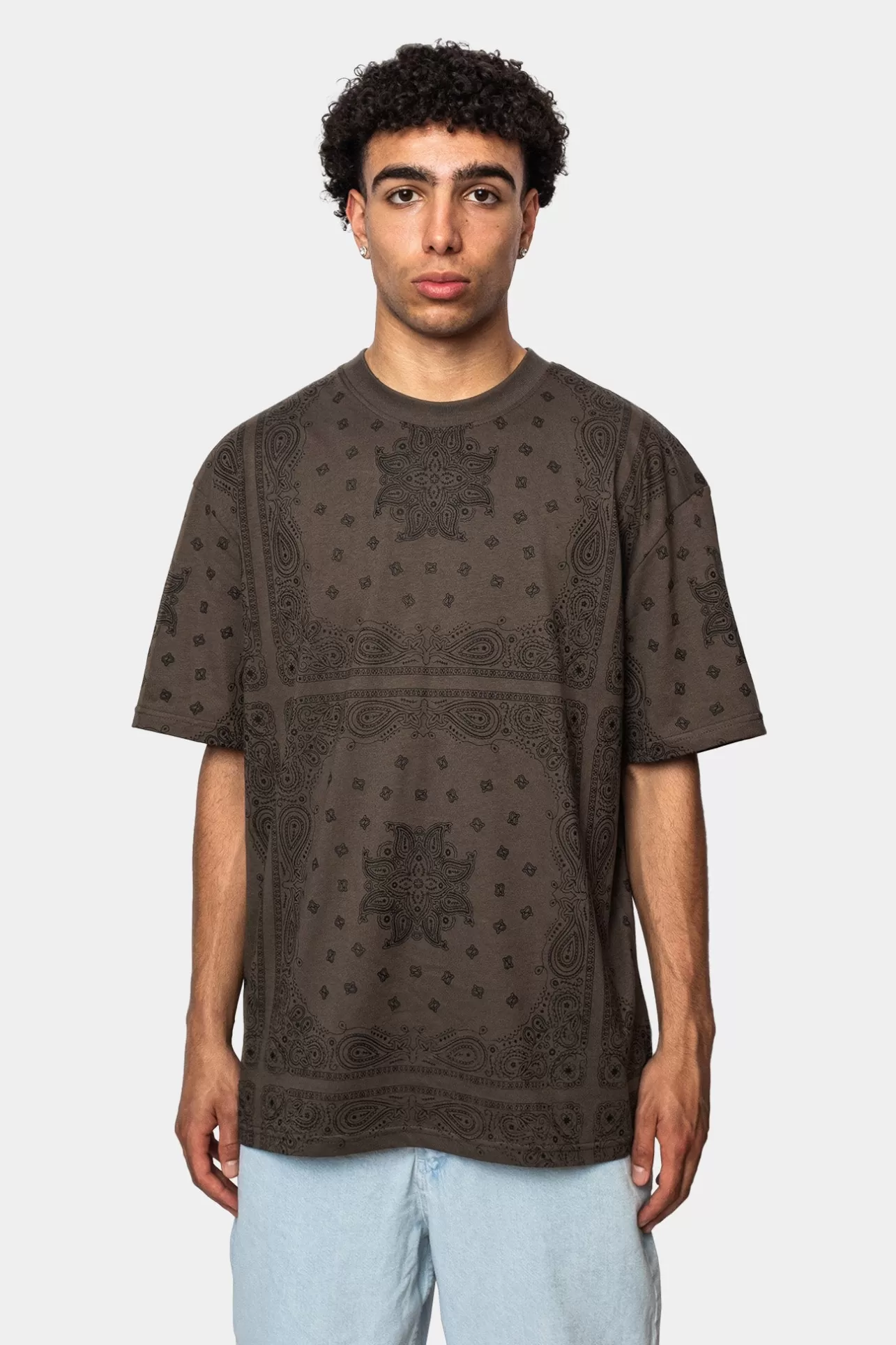 Dropsize HEAVY OVERSIZE BANDANA T-SHIRT MAJOR BROWN* T Shirt