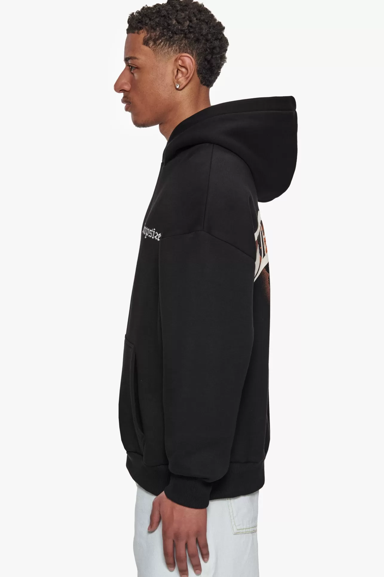 Dropsize HEAVY OVERSIZE BEST PLACE TO LIVE HOODIE BLACK/ORANGE* Hoodie