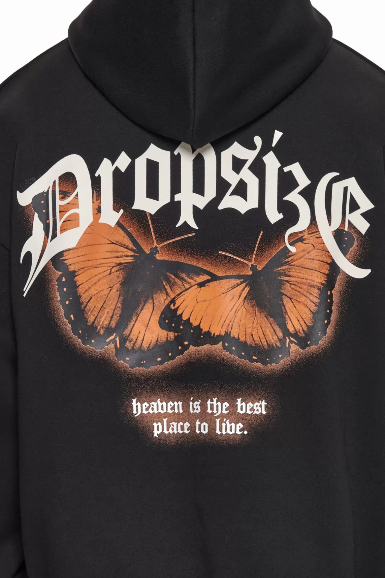 Dropsize HEAVY OVERSIZE BEST PLACE TO LIVE HOODIE BLACK/ORANGE* Hoodie