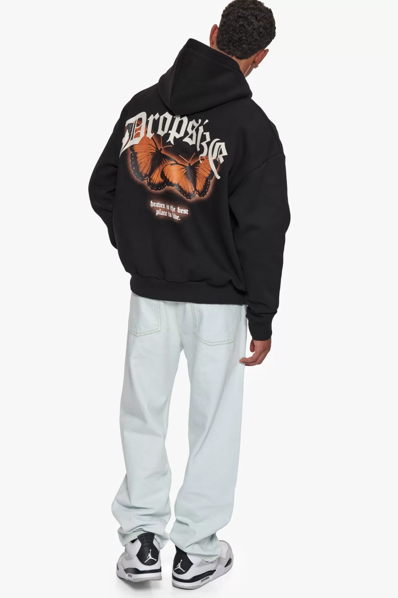 Dropsize HEAVY OVERSIZE BEST PLACE TO LIVE HOODIE BLACK/ORANGE* Hoodie