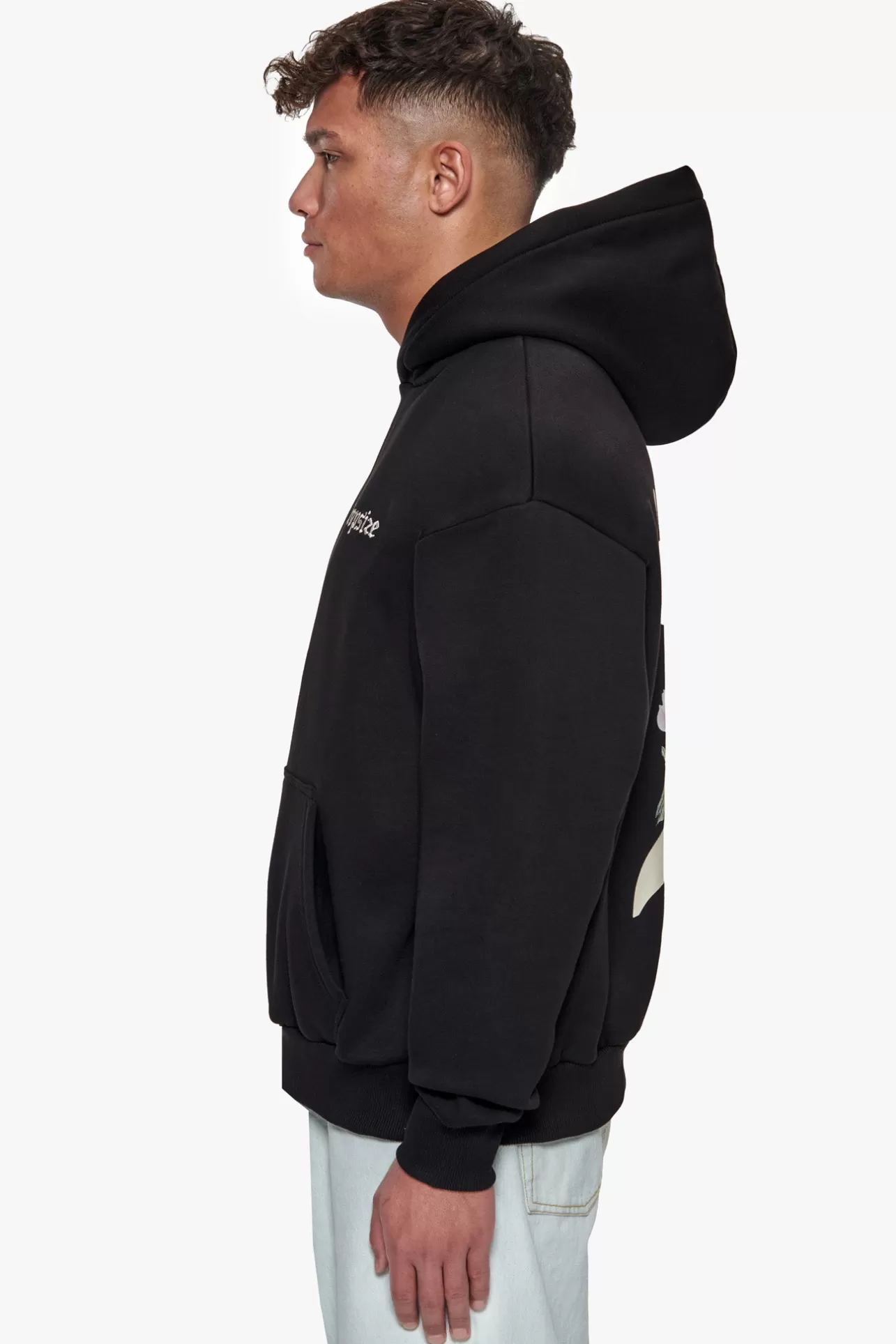 Dropsize HEAVY OVERSIZE BIRD & ROSES HOODIE BLACK* Hoodie