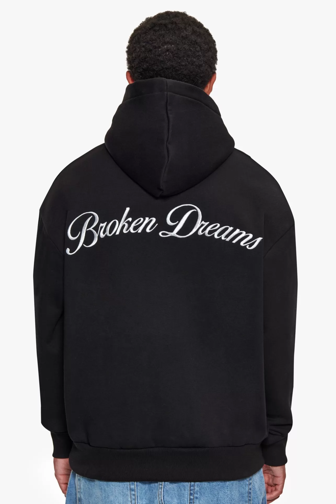 Dropsize HEAVY OVERSIZE BROKEN DREAMS BACKPRINT HOODIE BLACK* Hoodie