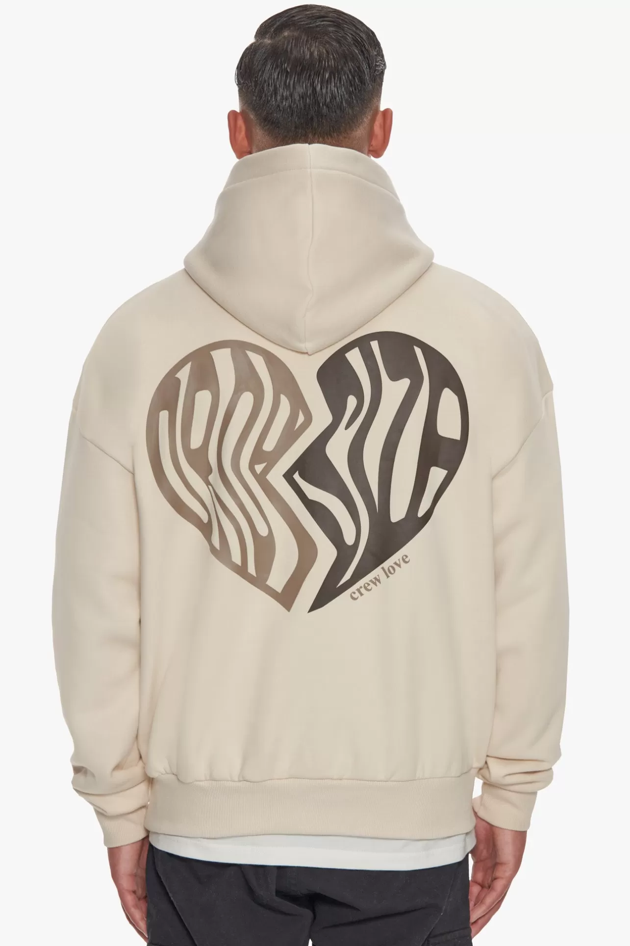 Dropsize HEAVY OVERSIZE BROKEN HEART HOODIE COCONUT MILK* Hoodie