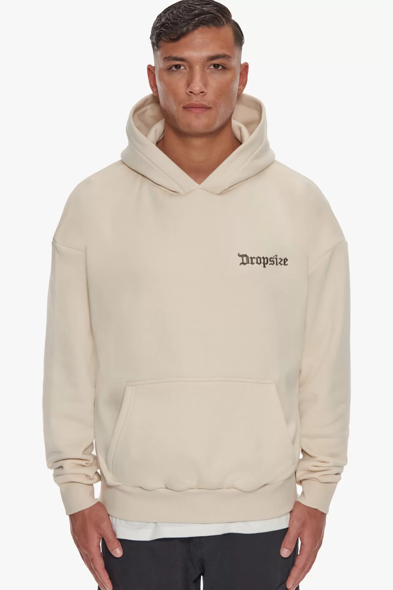 Dropsize HEAVY OVERSIZE BROKEN HEART HOODIE COCONUT MILK* Hoodie