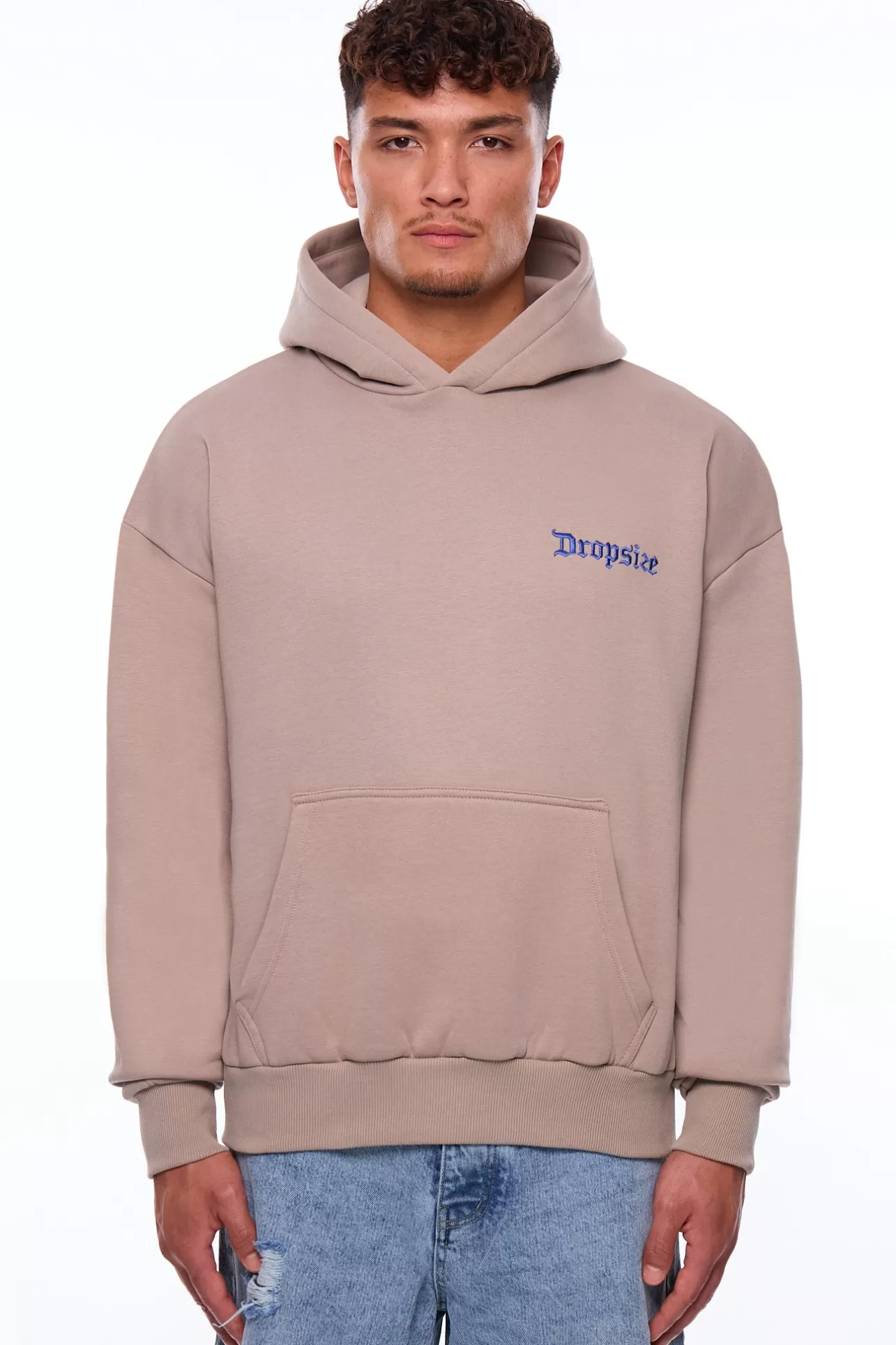 Dropsize HEAVY OVERSIZE BROKEN HEART HOODIE SIMPLY TAUPE* Hoodie
