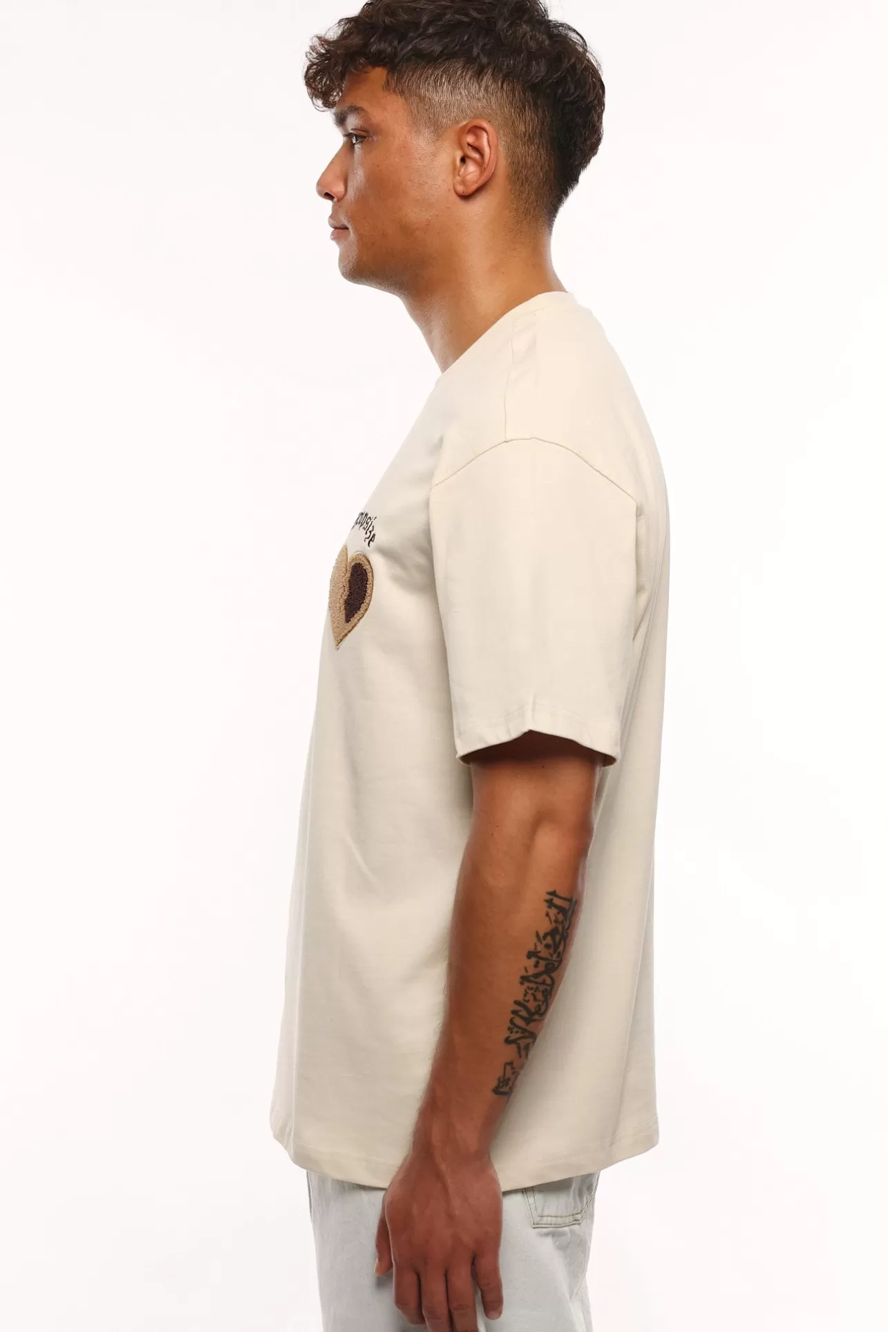 Dropsize HEAVY OVERSIZE BROKEN HEART V2 T-SHIRT WHITE* T Shirt