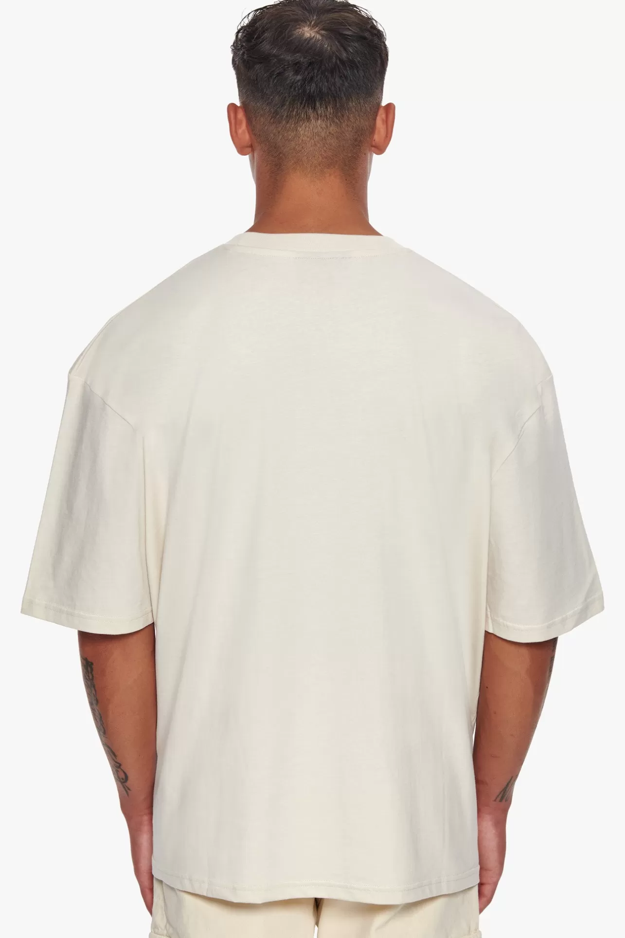 Dropsize HEAVY OVERSIZE BROWN LOGO PUFFER PRINT T-SHIRT COCONUT MILK* T Shirt